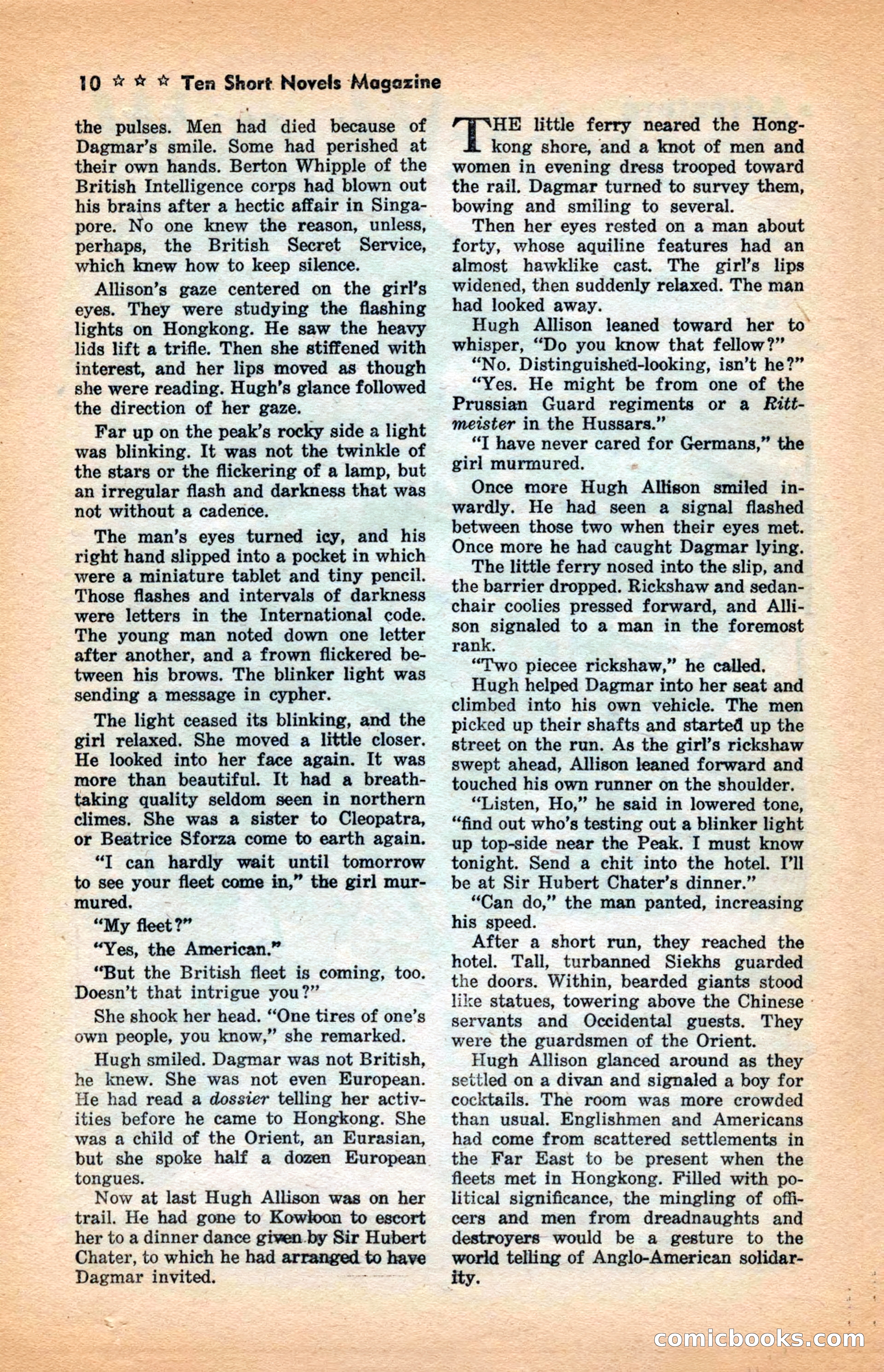 10 Short Novels Magazine — page 12: Pulp Fiction, 1938