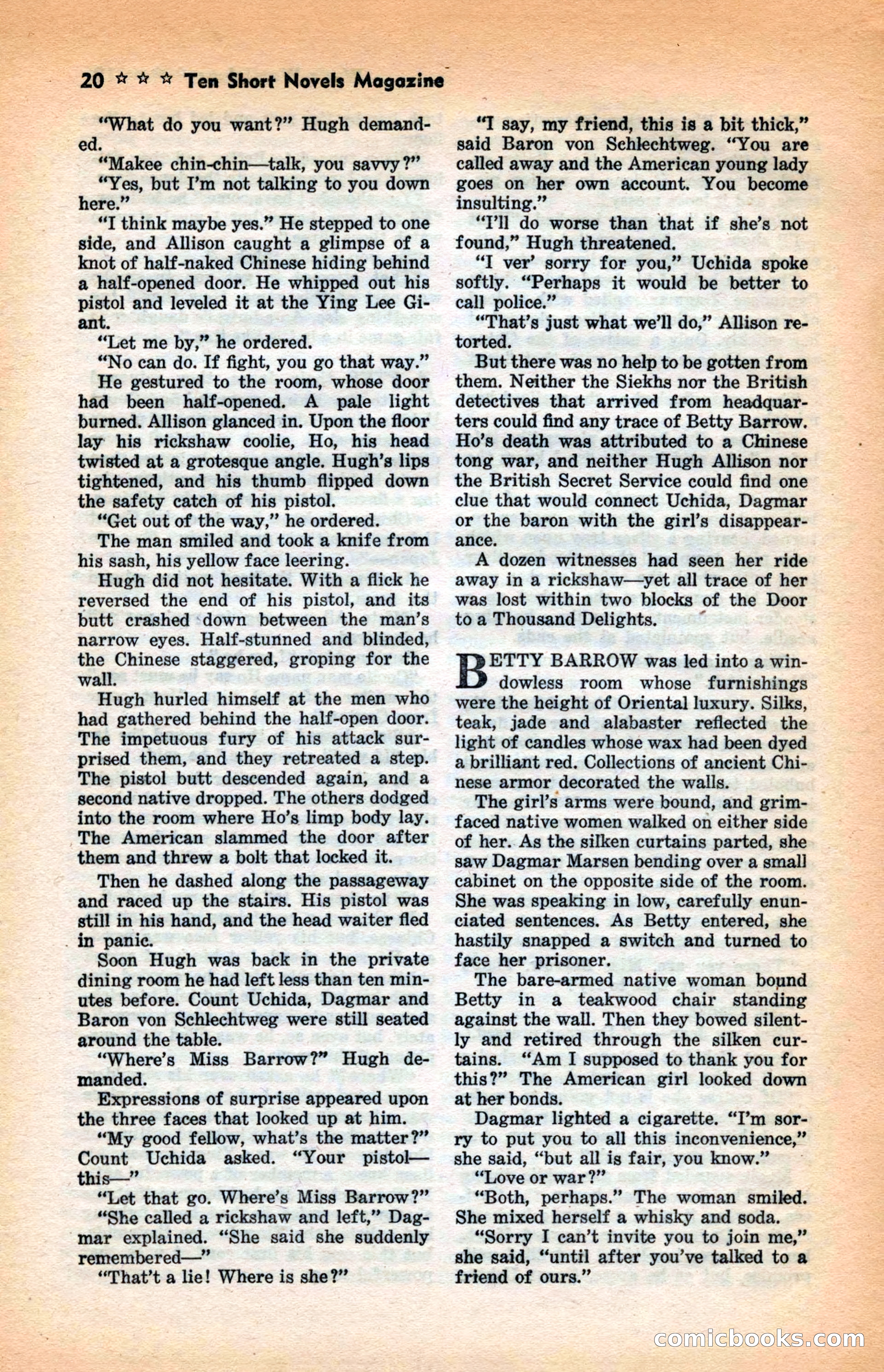 10 Short Novels Magazine — page 22: Pulp Fiction, 1938