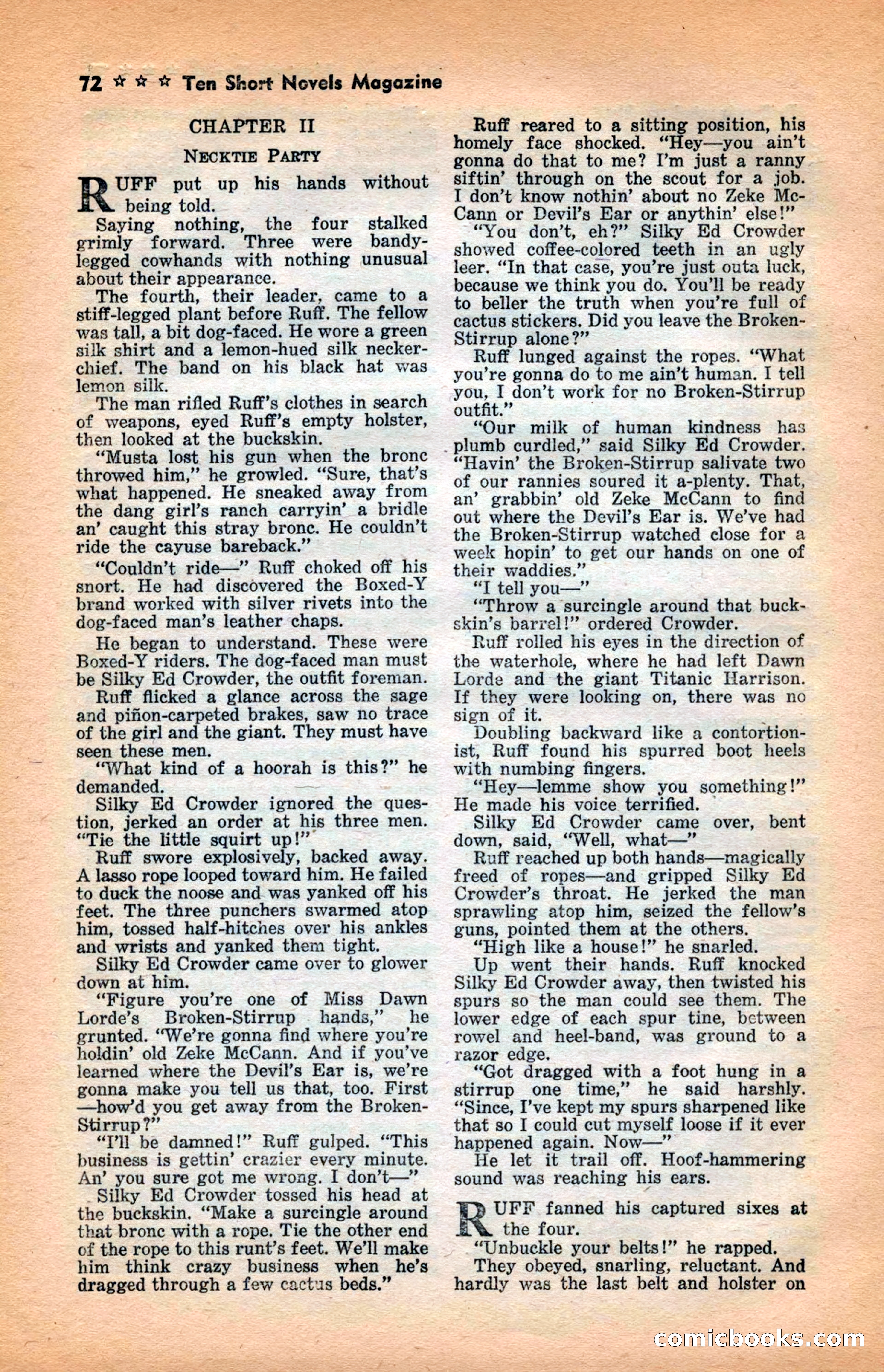 10 Short Novels Magazine — page 74: Pulp Fiction, 1938