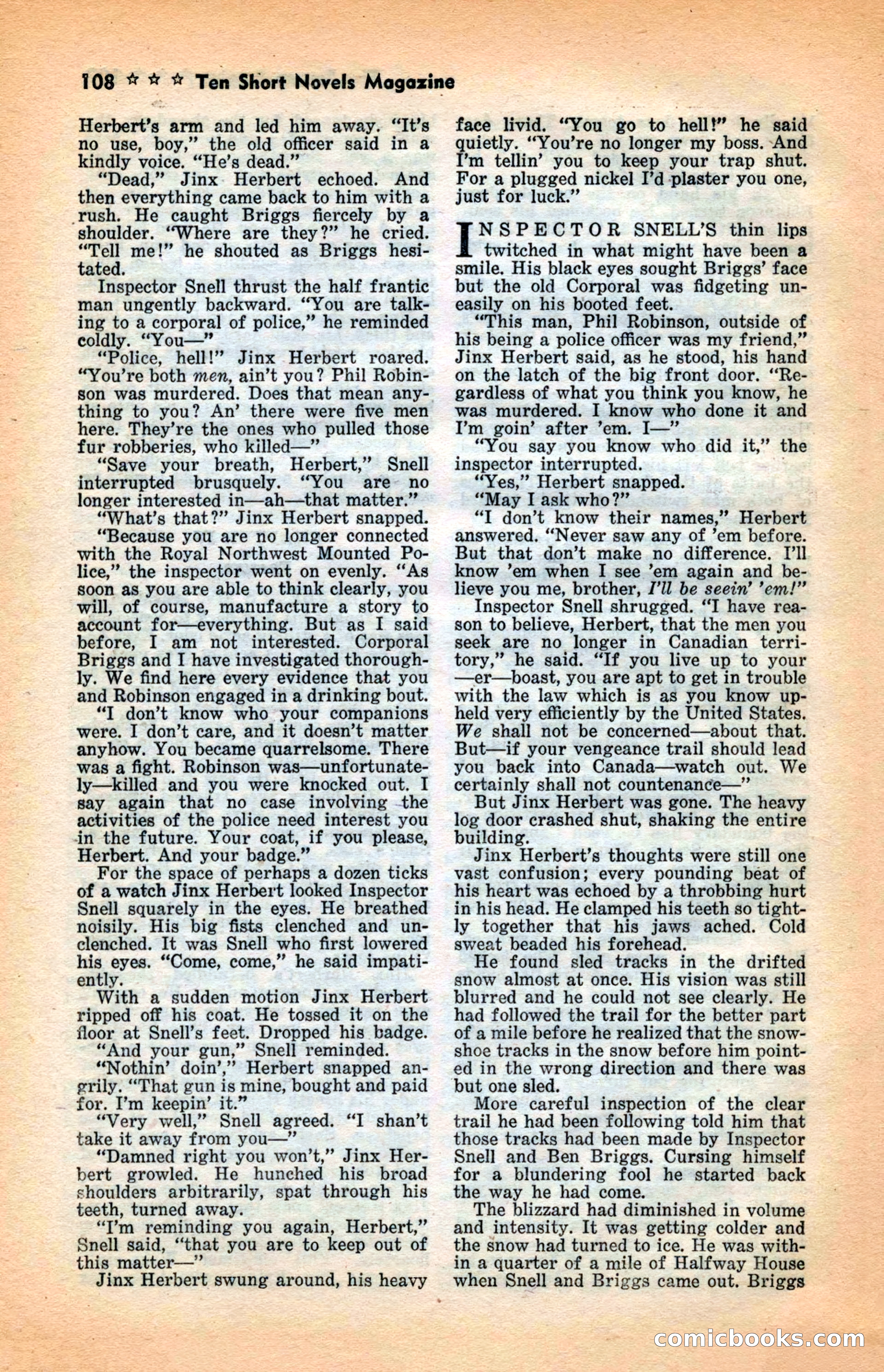 10 Short Novels Magazine — page 110: Pulp Fiction, 1938