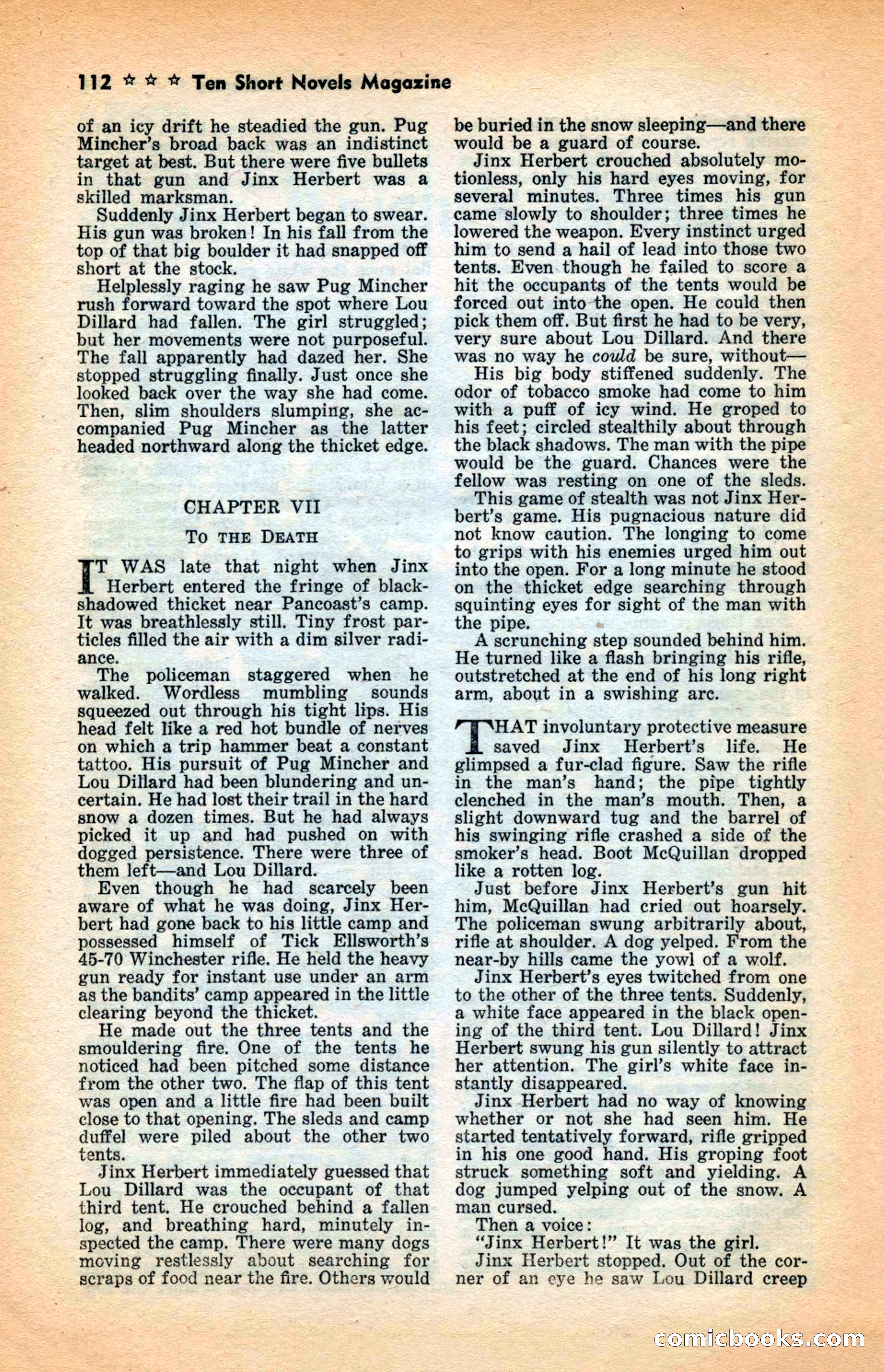 10 Short Novels Magazine — page 114: Pulp Fiction, 1938