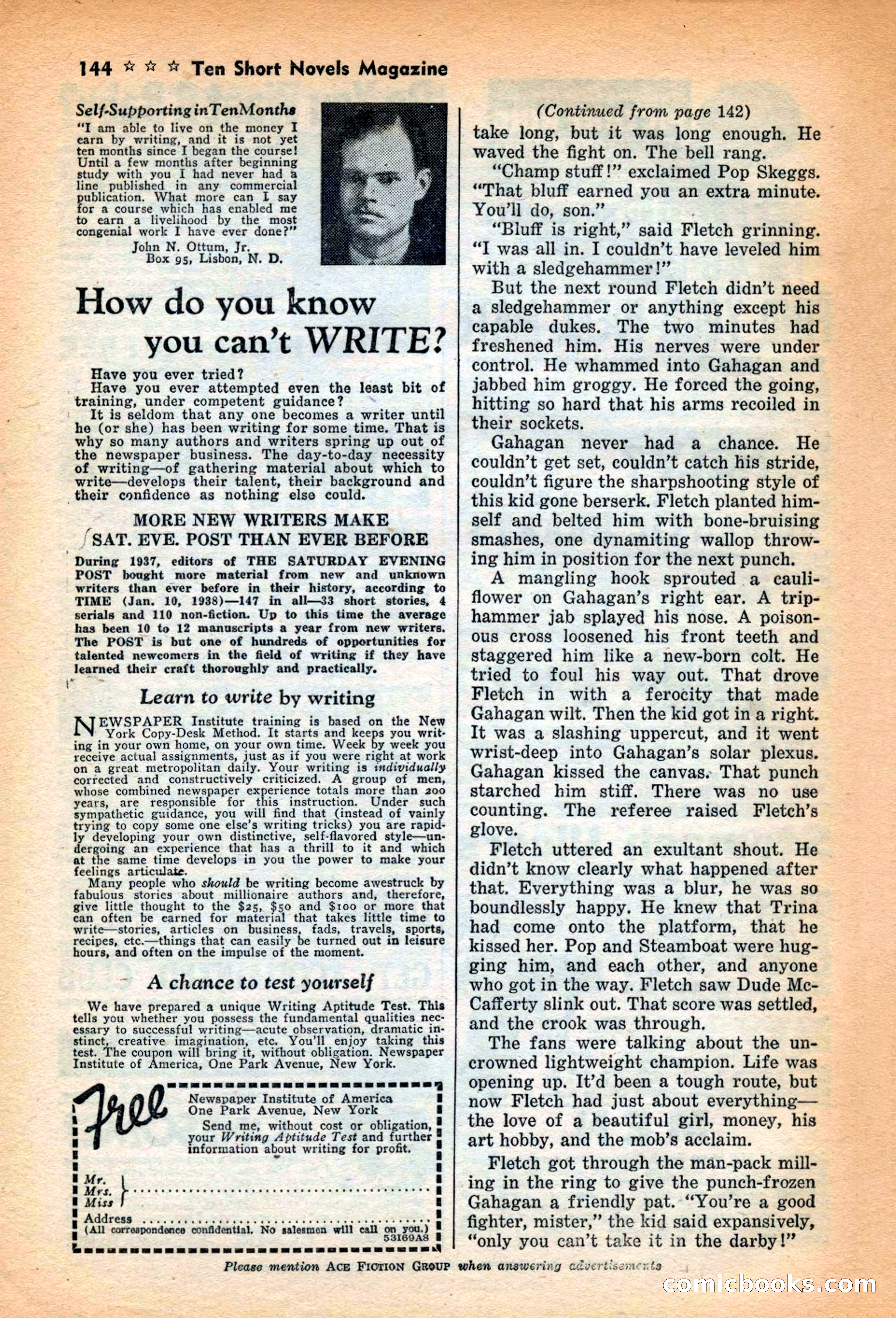 10 Short Novels Magazine — page 146: Pulp Fiction, 1938
