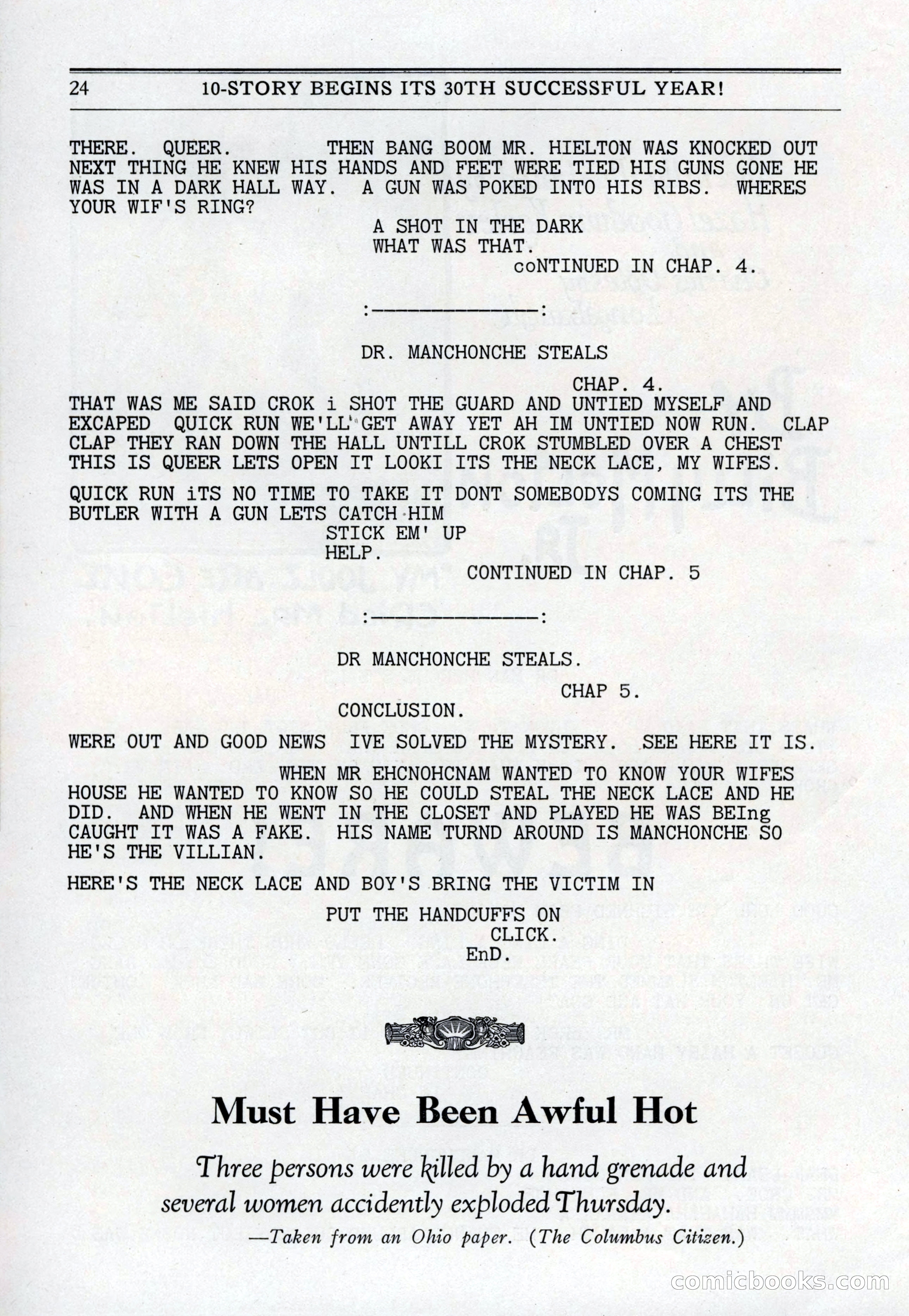 10-Story Book, July 1931 — page 26: Pulp Fiction, 1931
