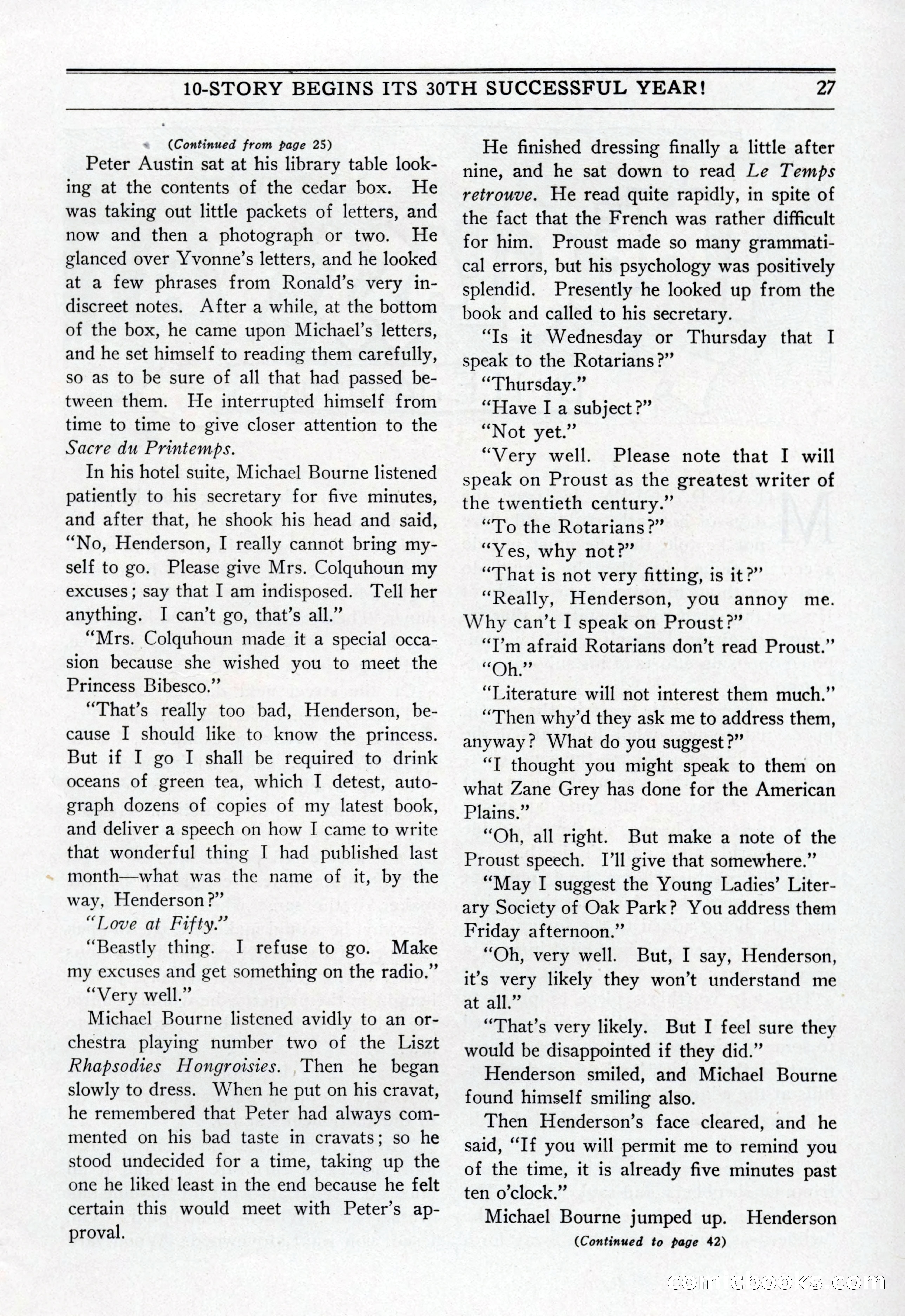 10-Story Book, July 1931 — page 29: Pulp Fiction, 1931