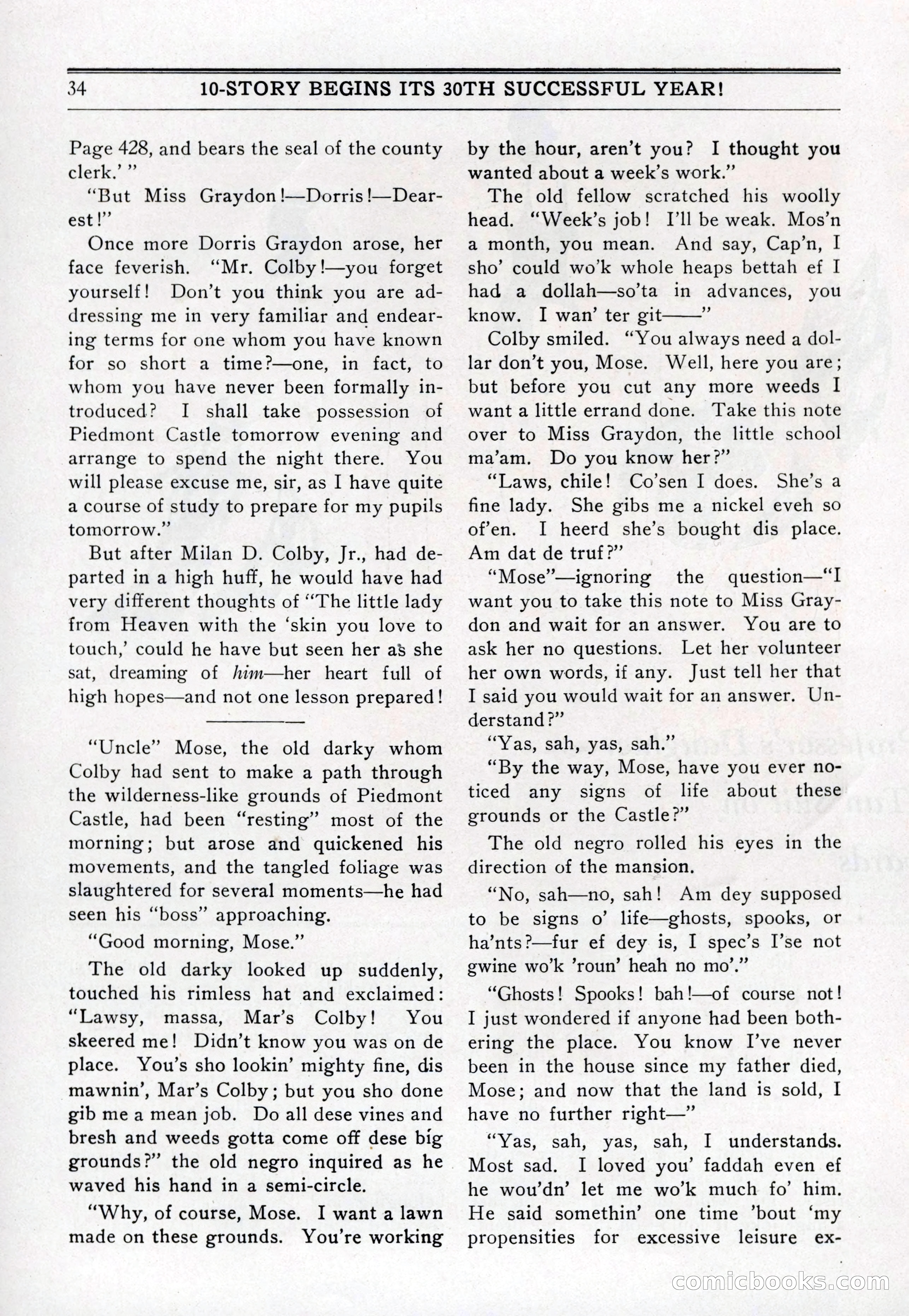 10-Story Book, July 1931 — page 36: Pulp Fiction, 1931