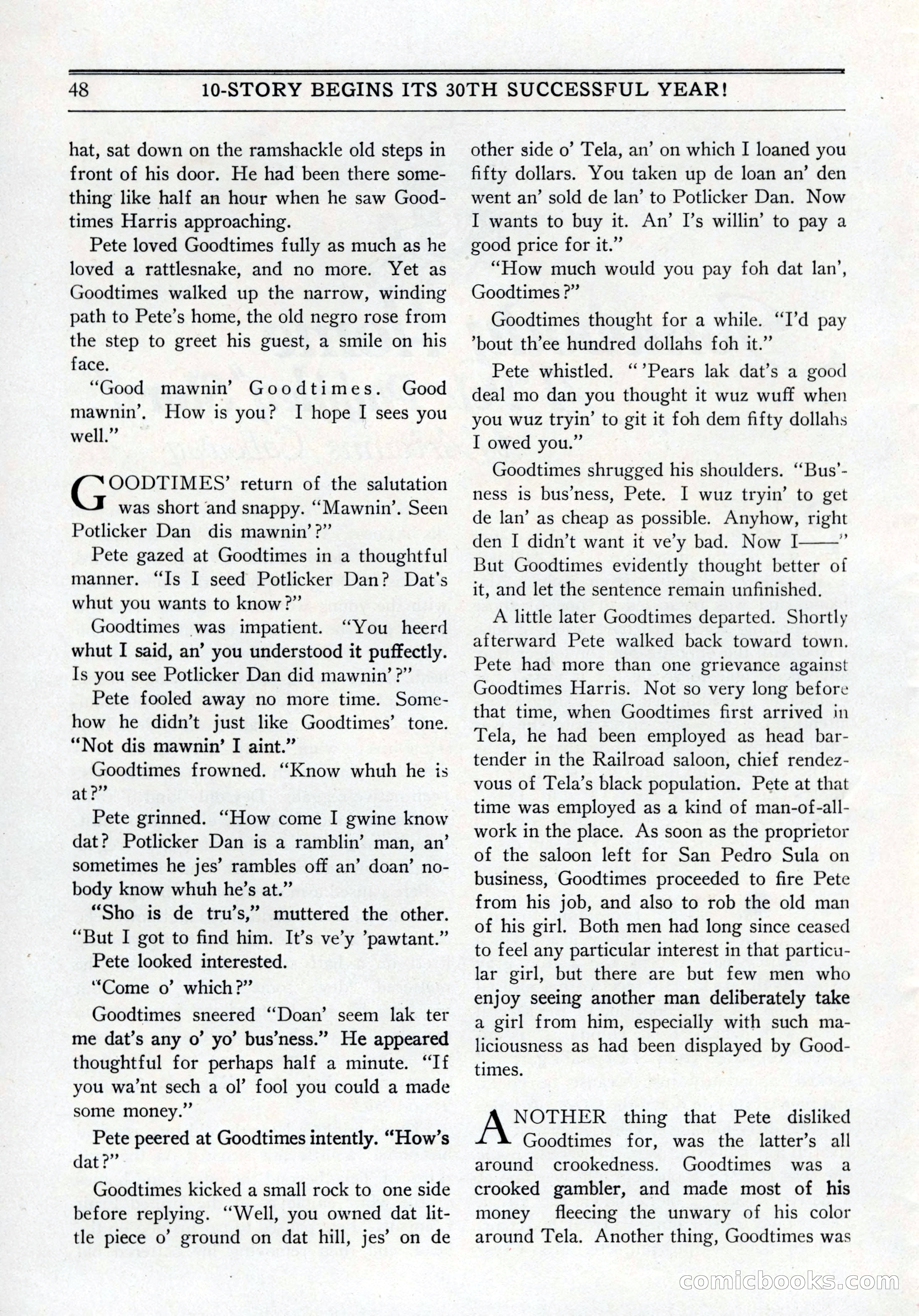 10-Story Book, July 1931 — page 50: Pulp Fiction, 1931