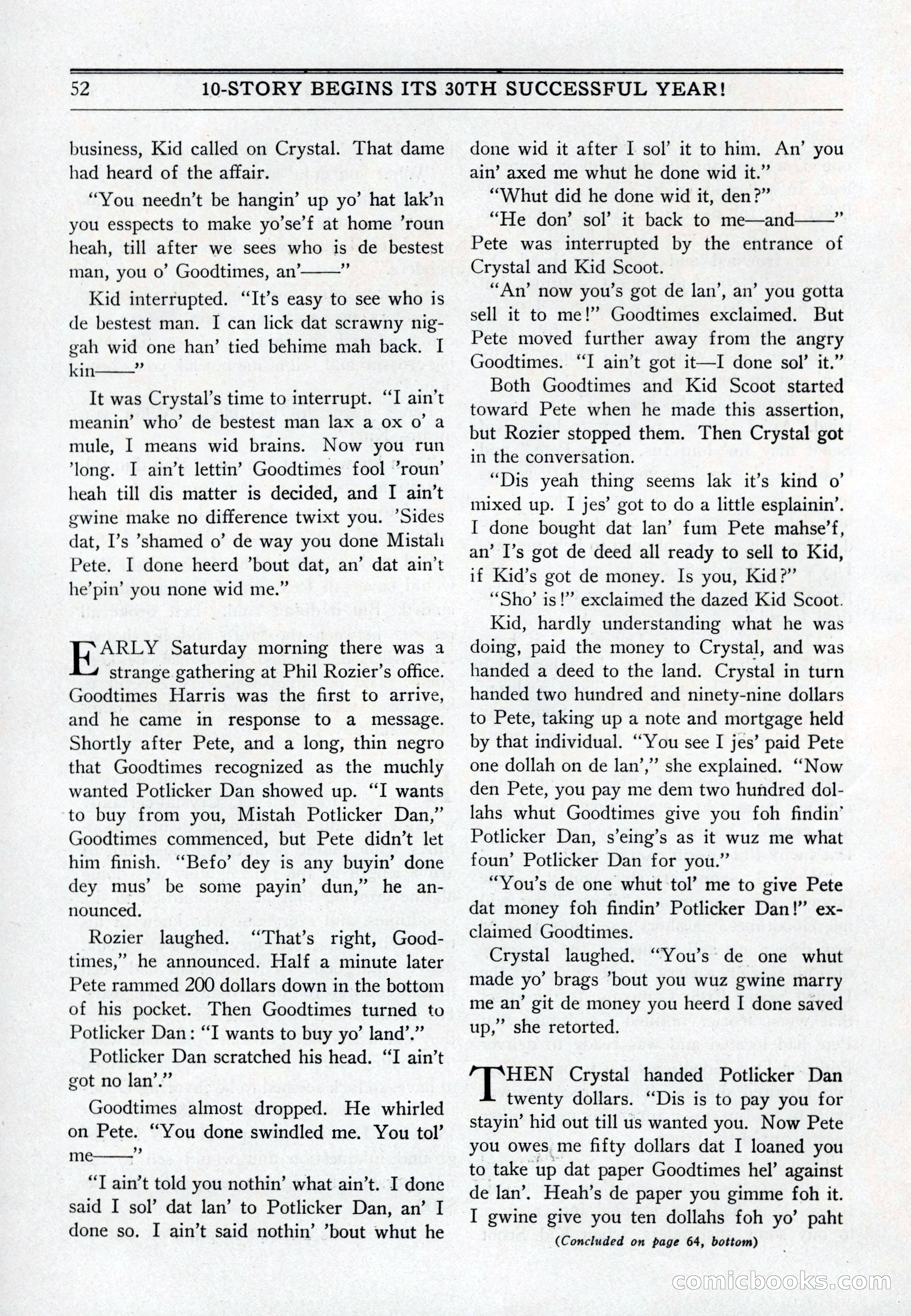 10-Story Book, July 1931 — page 54: Pulp Fiction, 1931