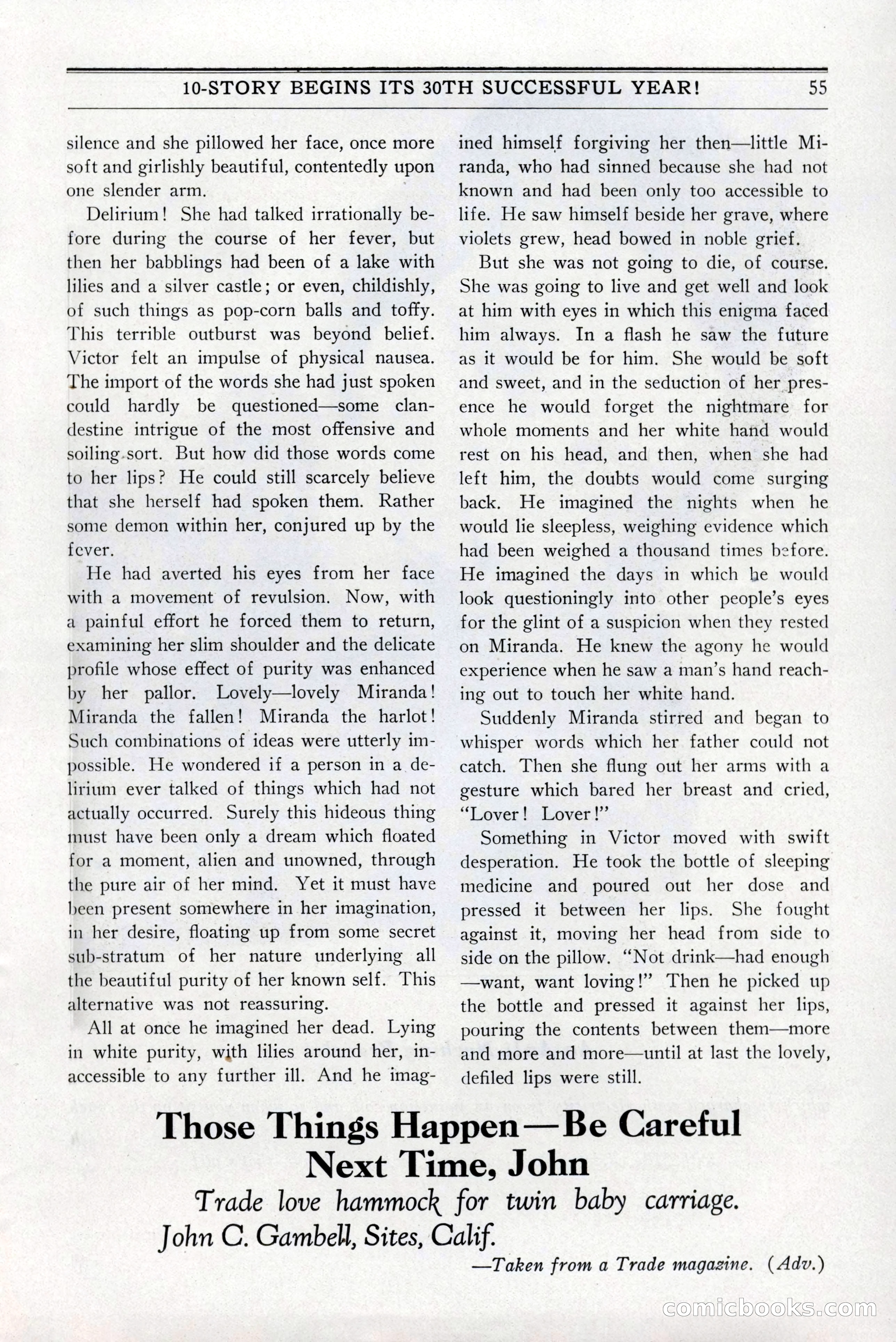 10-Story Book, July 1931 — page 57: Pulp Fiction, 1931