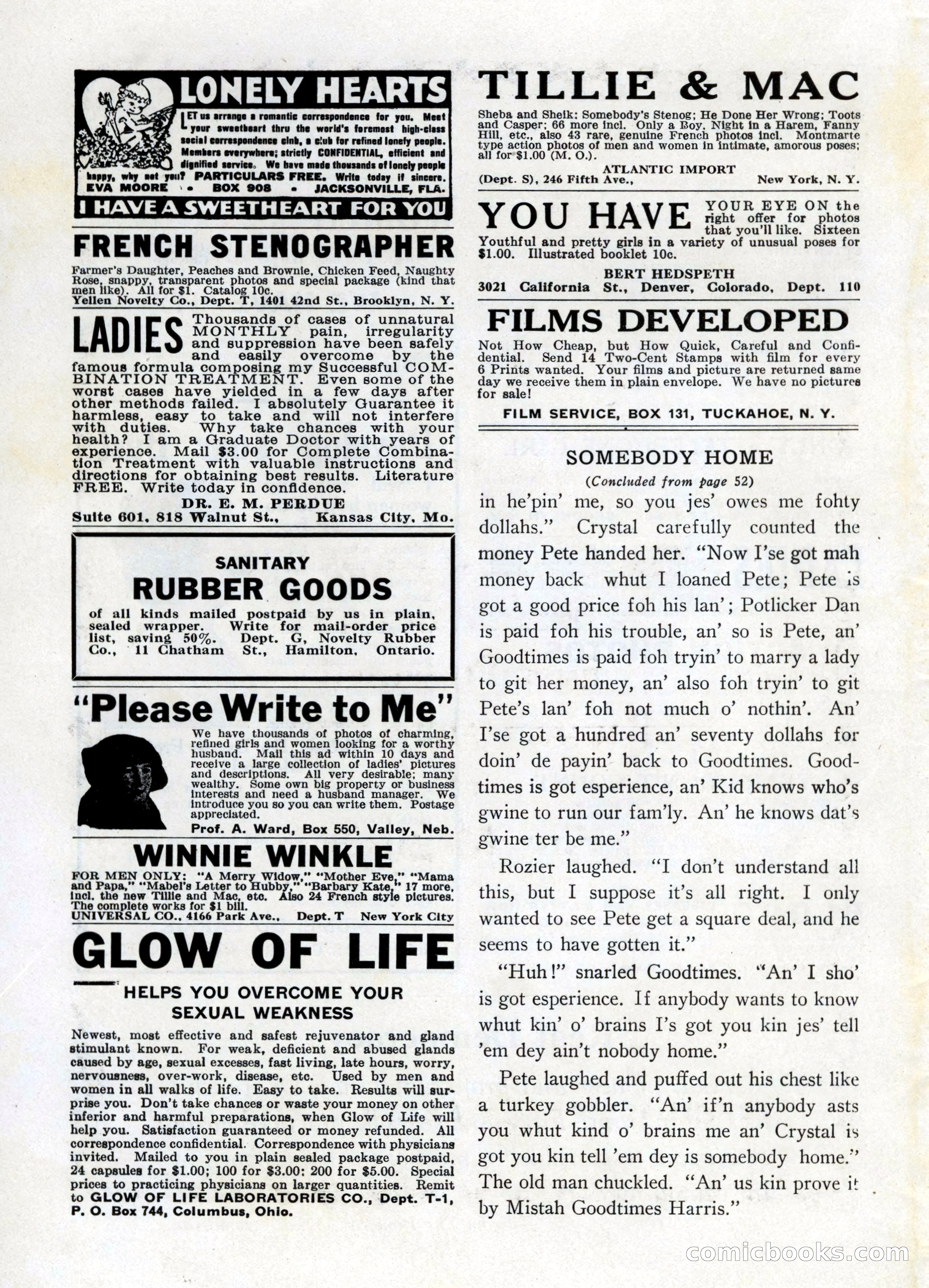 10-Story Book, July 1931 — page 66: Pulp Fiction, 1931