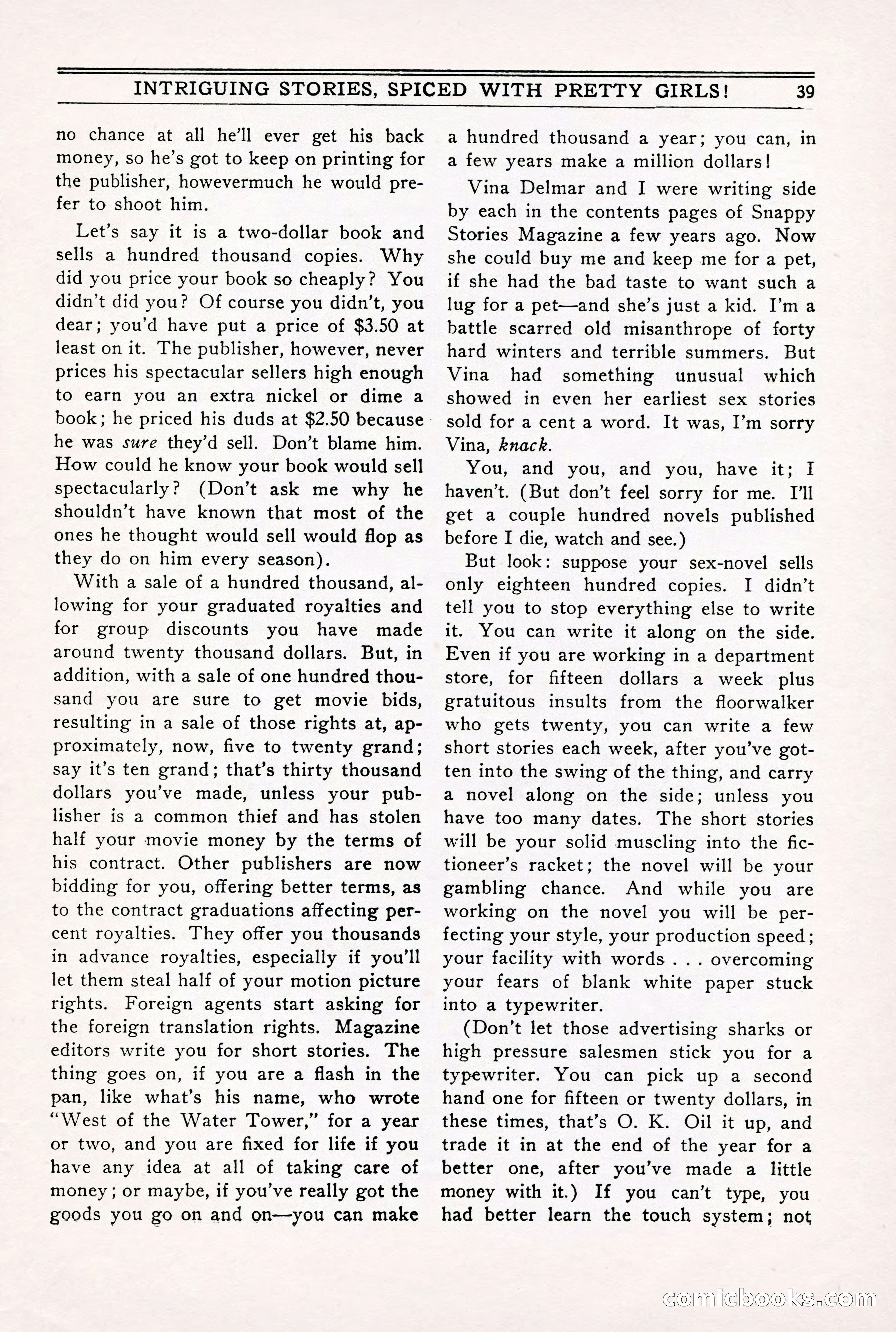 10 Story Book, August 1938 — page 37: Pulp Fiction, 1938