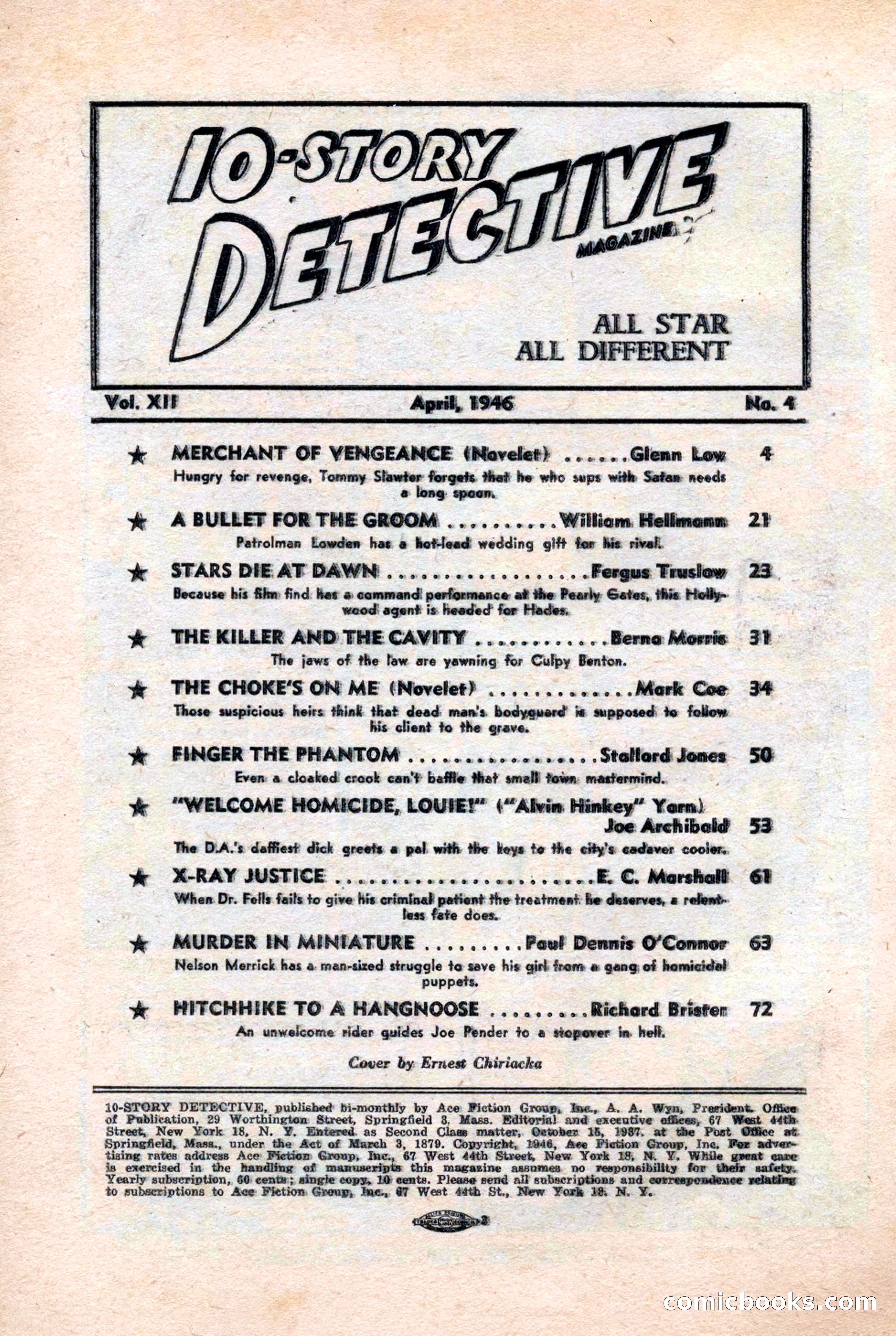 10-Story Detective Magazine, April 1946 — page 4: Pulp Fiction, 1946