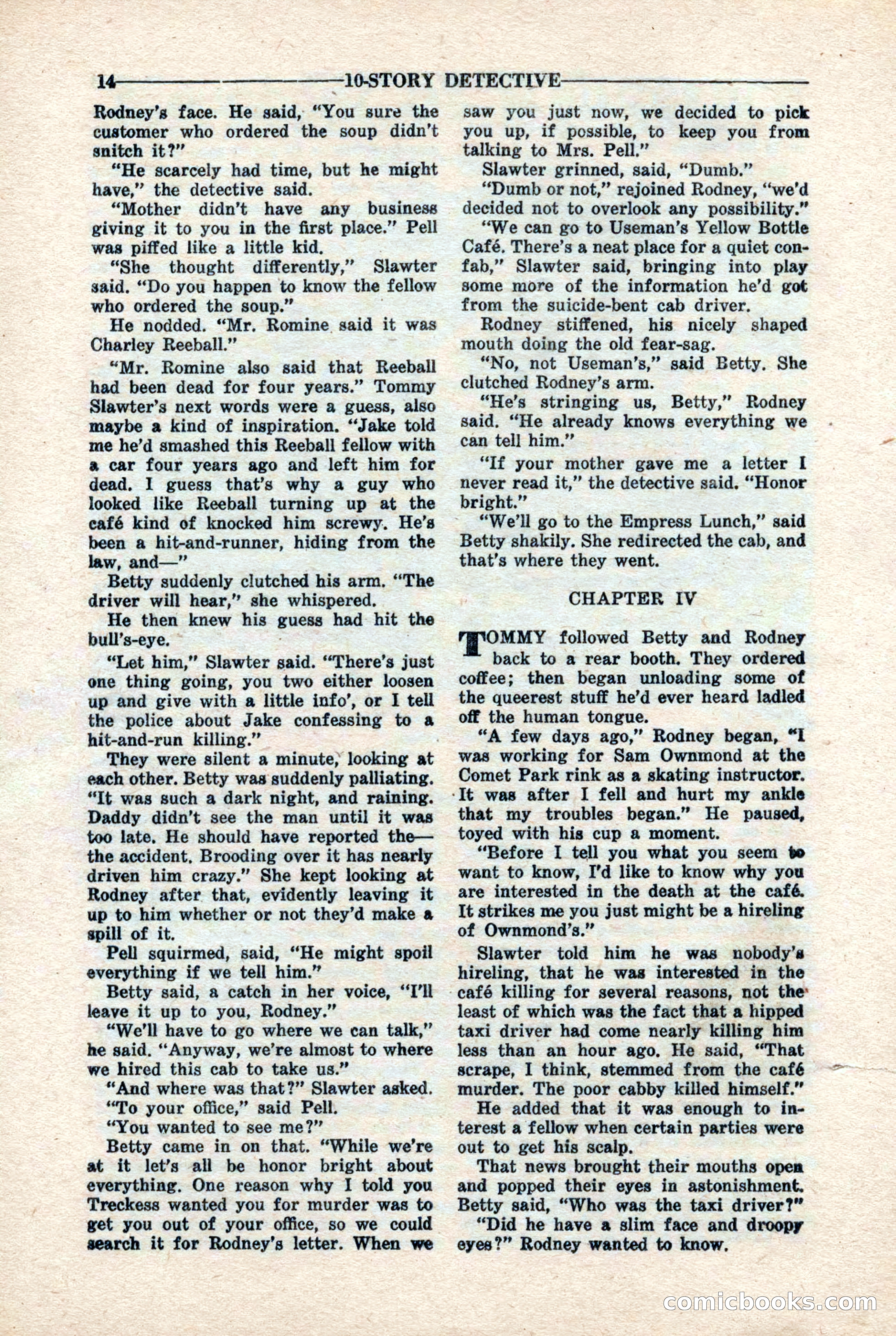 10-Story Detective Magazine, April 1946 — page 16: Pulp Fiction, 1946