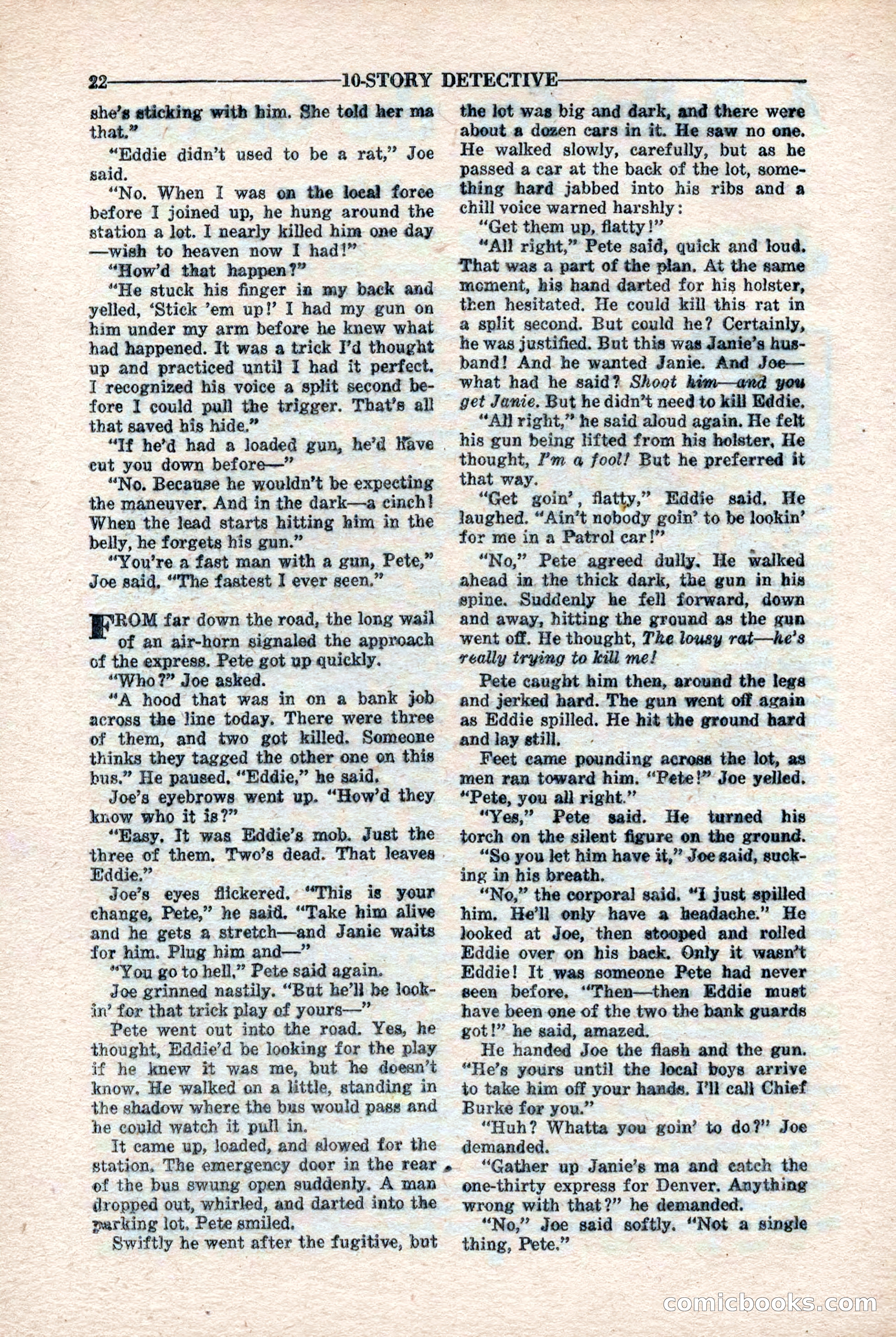 10-Story Detective Magazine, April 1946 — page 24: Pulp Fiction, 1946