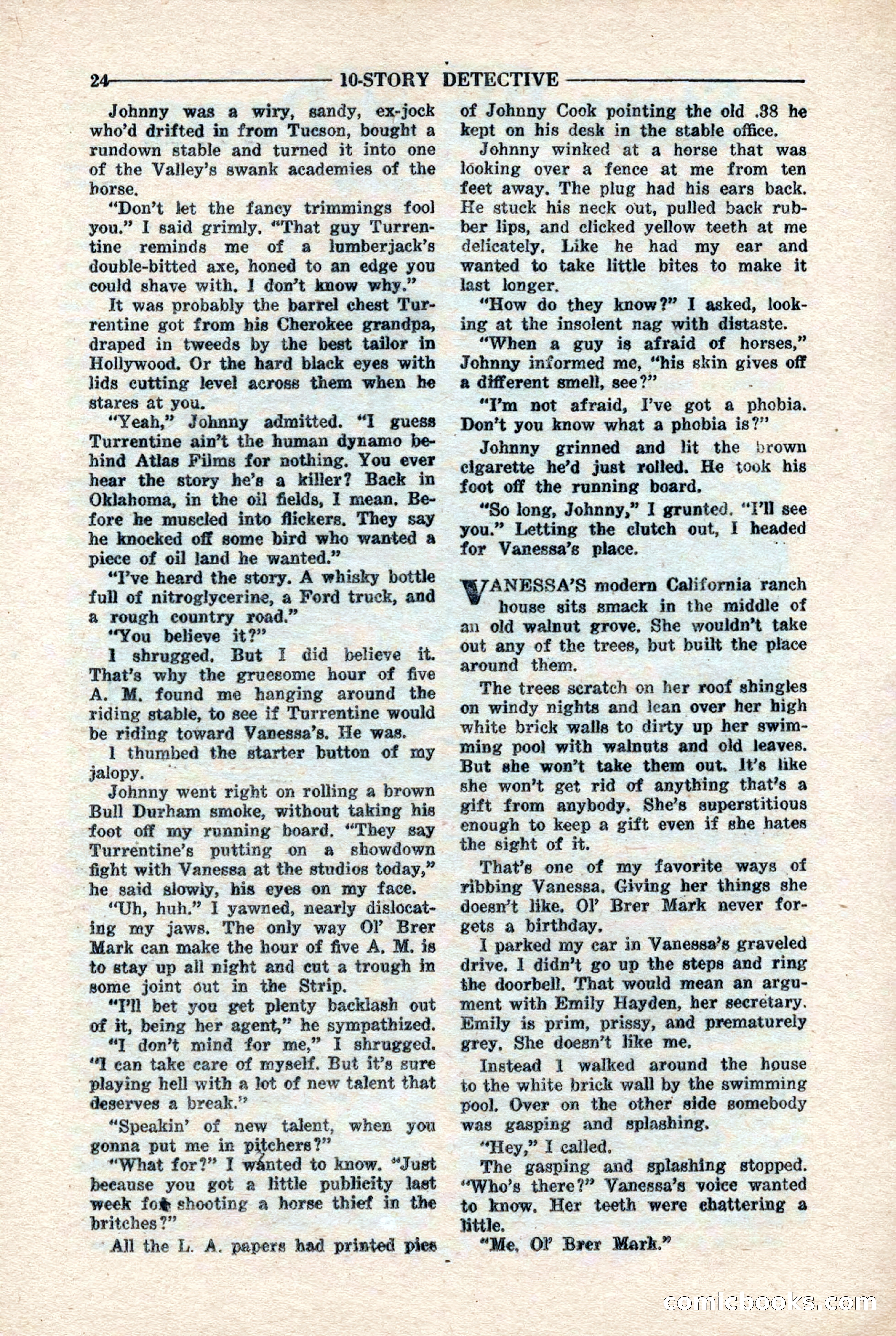 10-Story Detective Magazine, April 1946 — page 26: Pulp Fiction, 1946