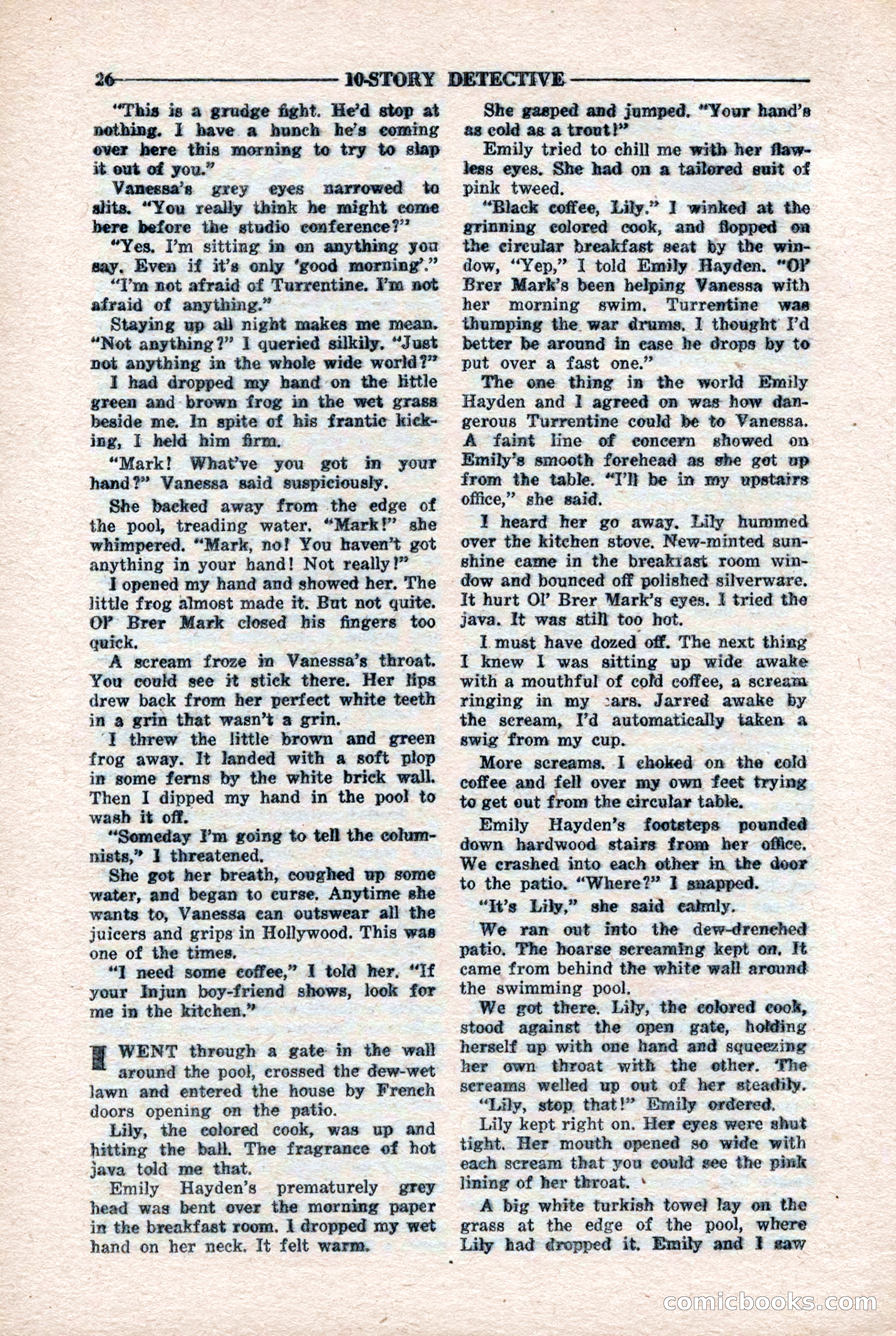 10-Story Detective Magazine, April 1946 — page 28: Pulp Fiction, 1946