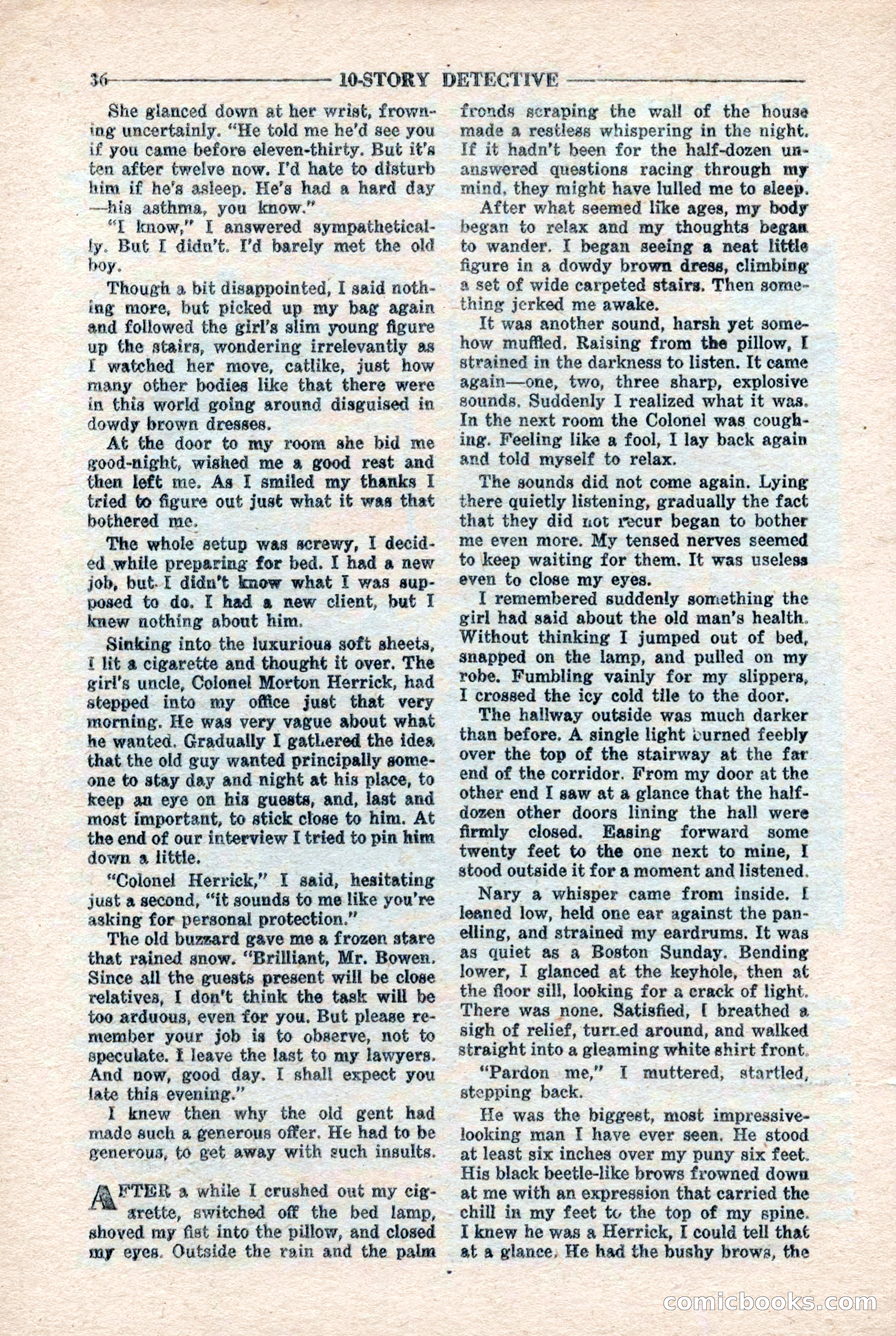 10-Story Detective Magazine, April 1946 — page 38: Pulp Fiction, 1946