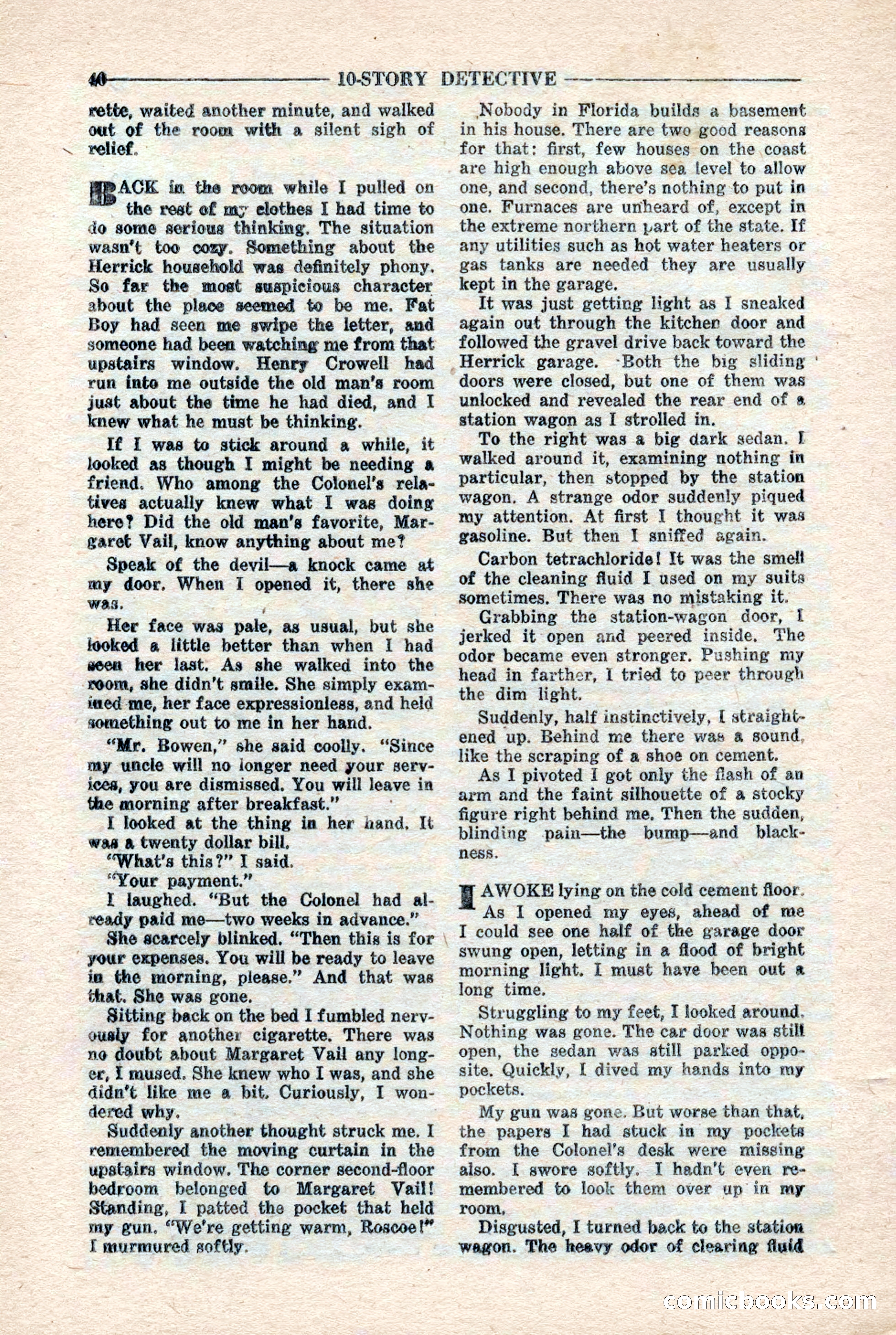 10-Story Detective Magazine, April 1946 — page 42: Pulp Fiction, 1946