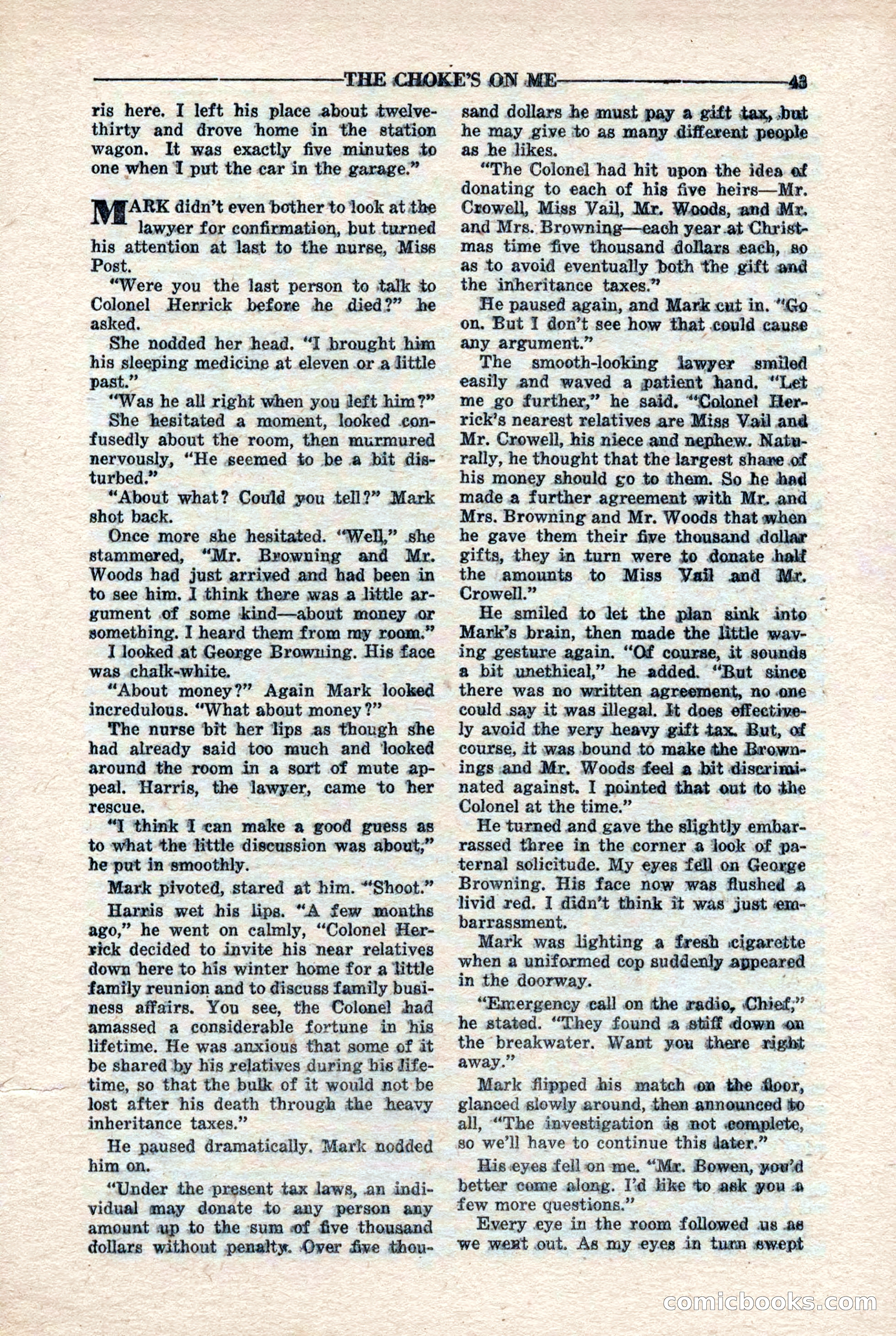 10-Story Detective Magazine, April 1946 — page 45: Pulp Fiction, 1946