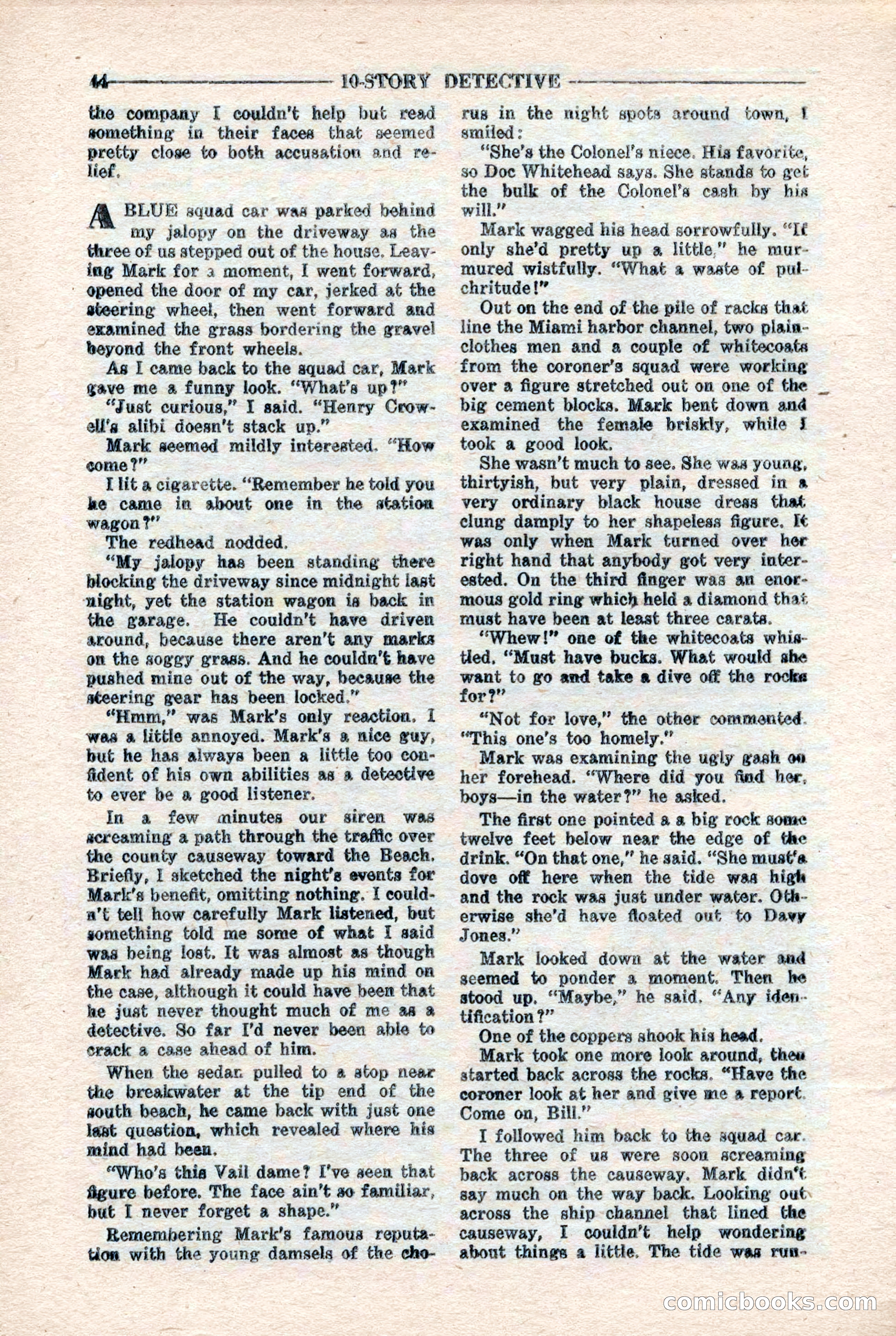 10-Story Detective Magazine, April 1946 — page 46: Pulp Fiction, 1946
