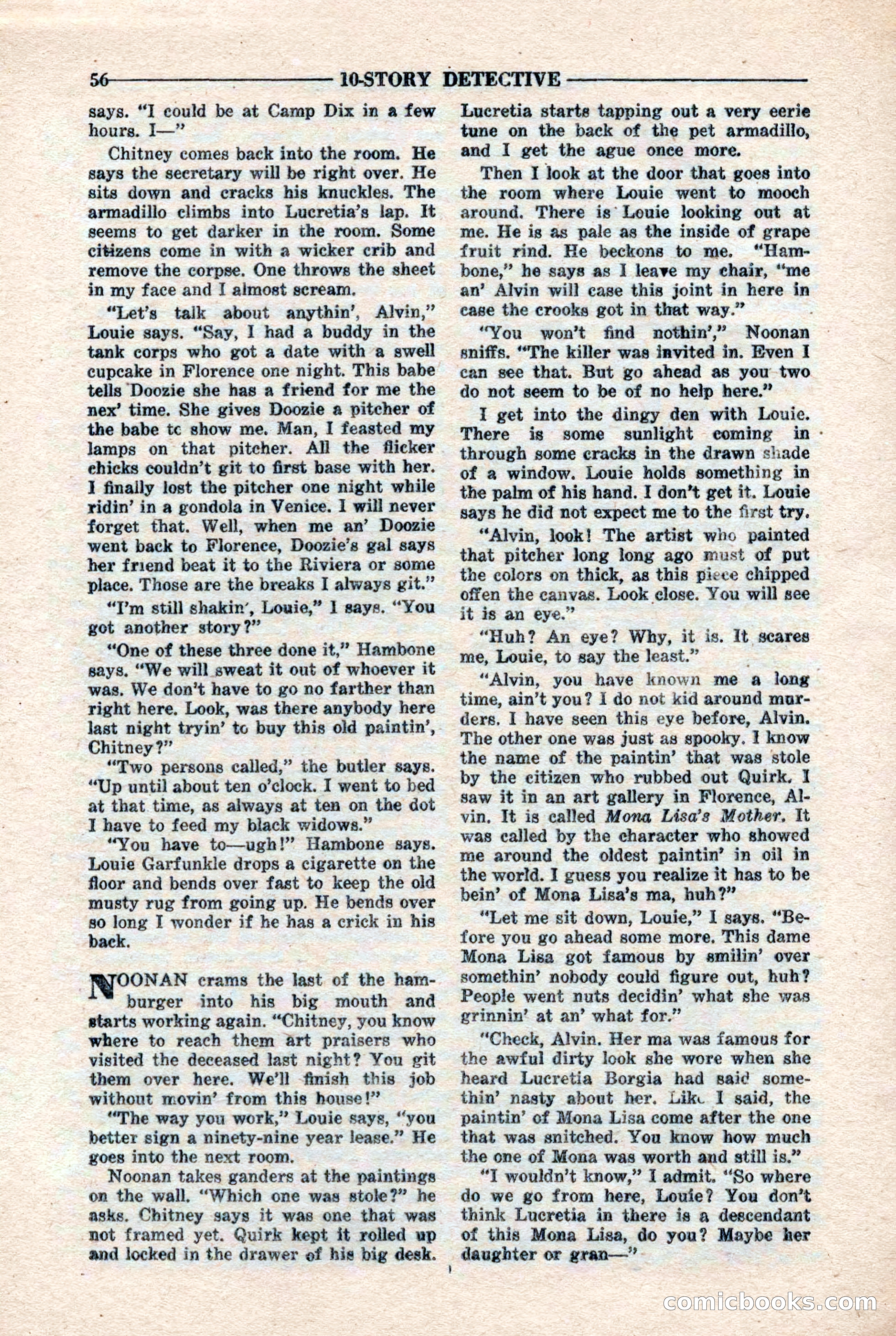 10-Story Detective Magazine, April 1946 — page 58: Pulp Fiction, 1946