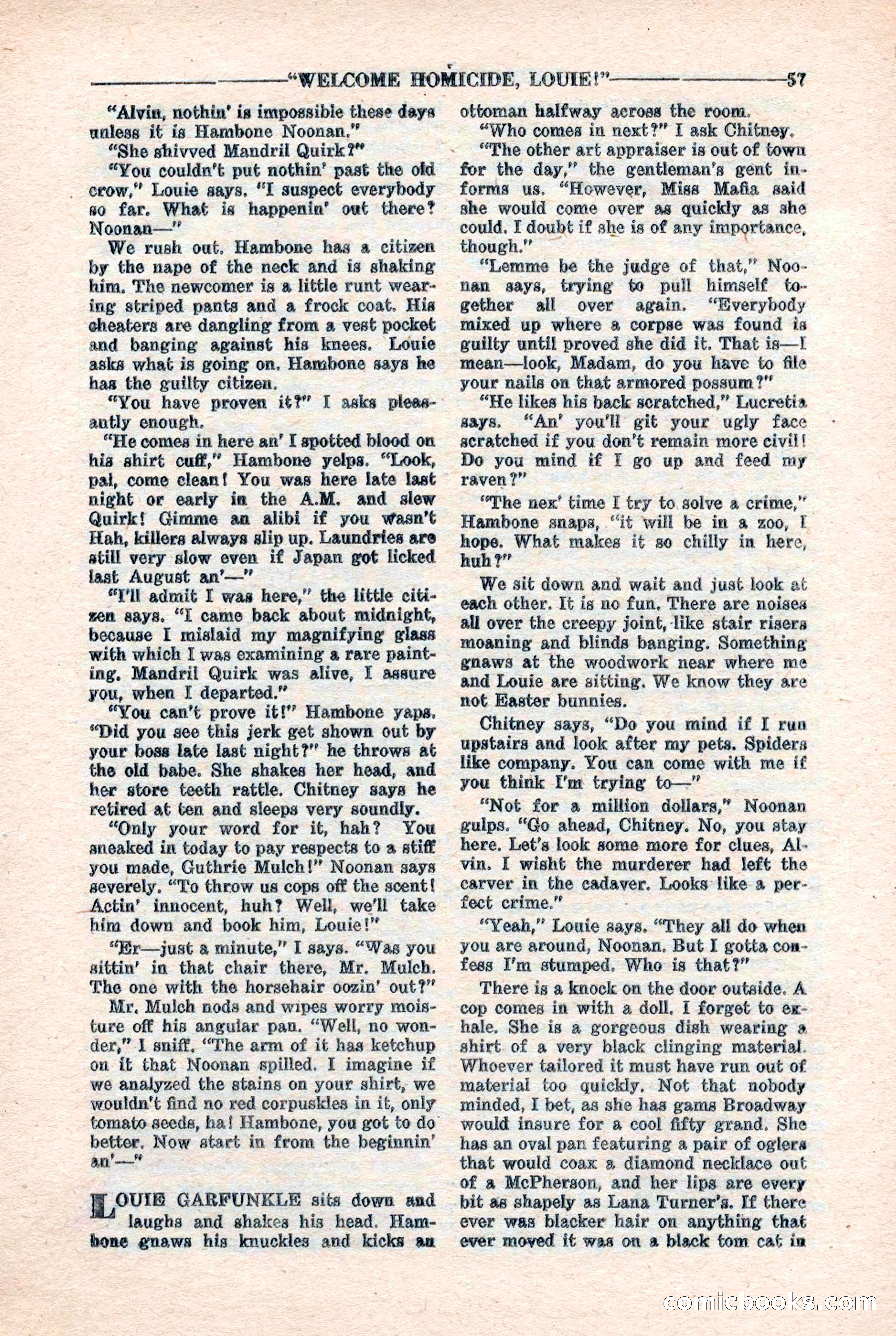 10-Story Detective Magazine, April 1946 — page 59: Pulp Fiction, 1946