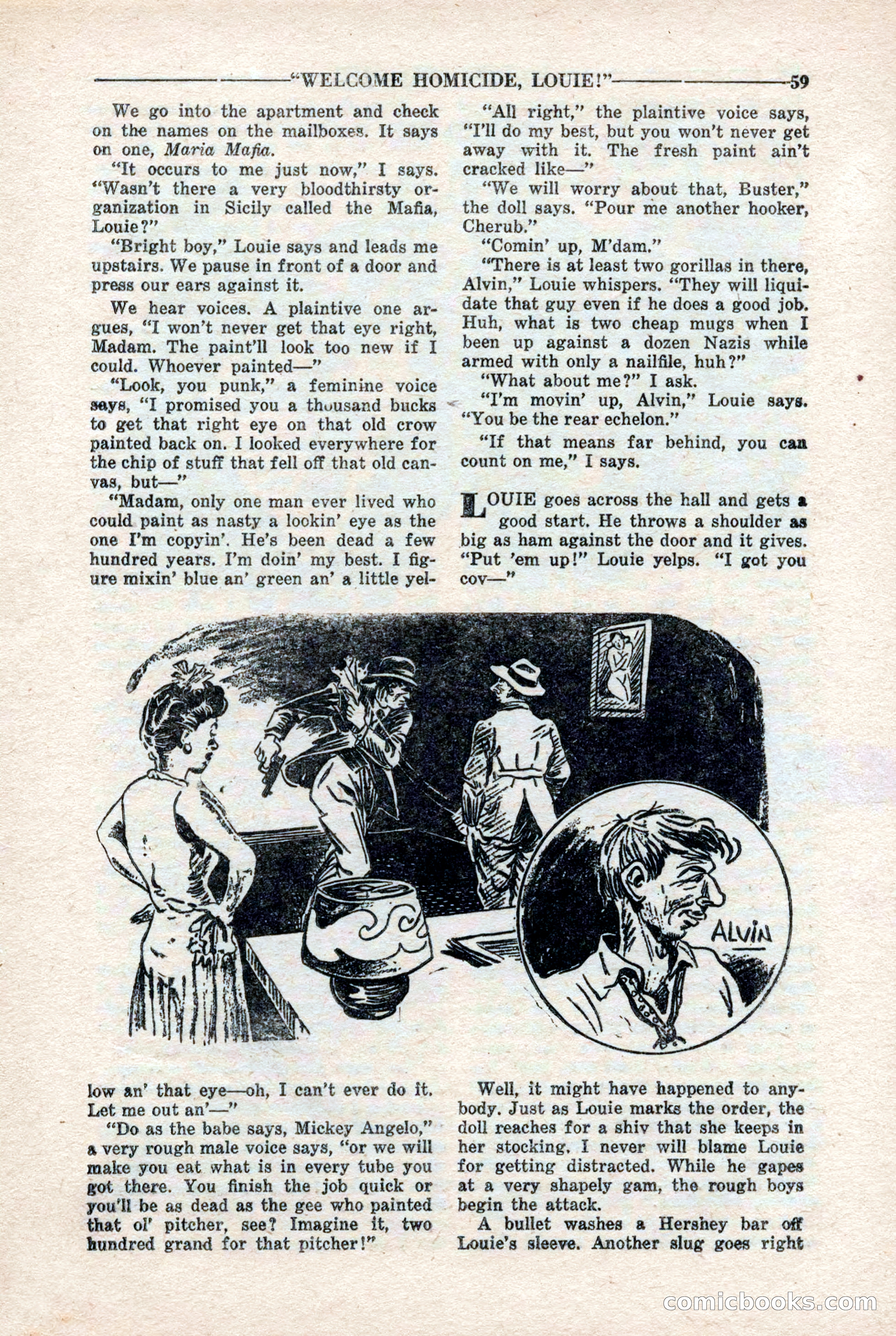 10-Story Detective Magazine, April 1946 — page 61: Pulp Fiction, 1946