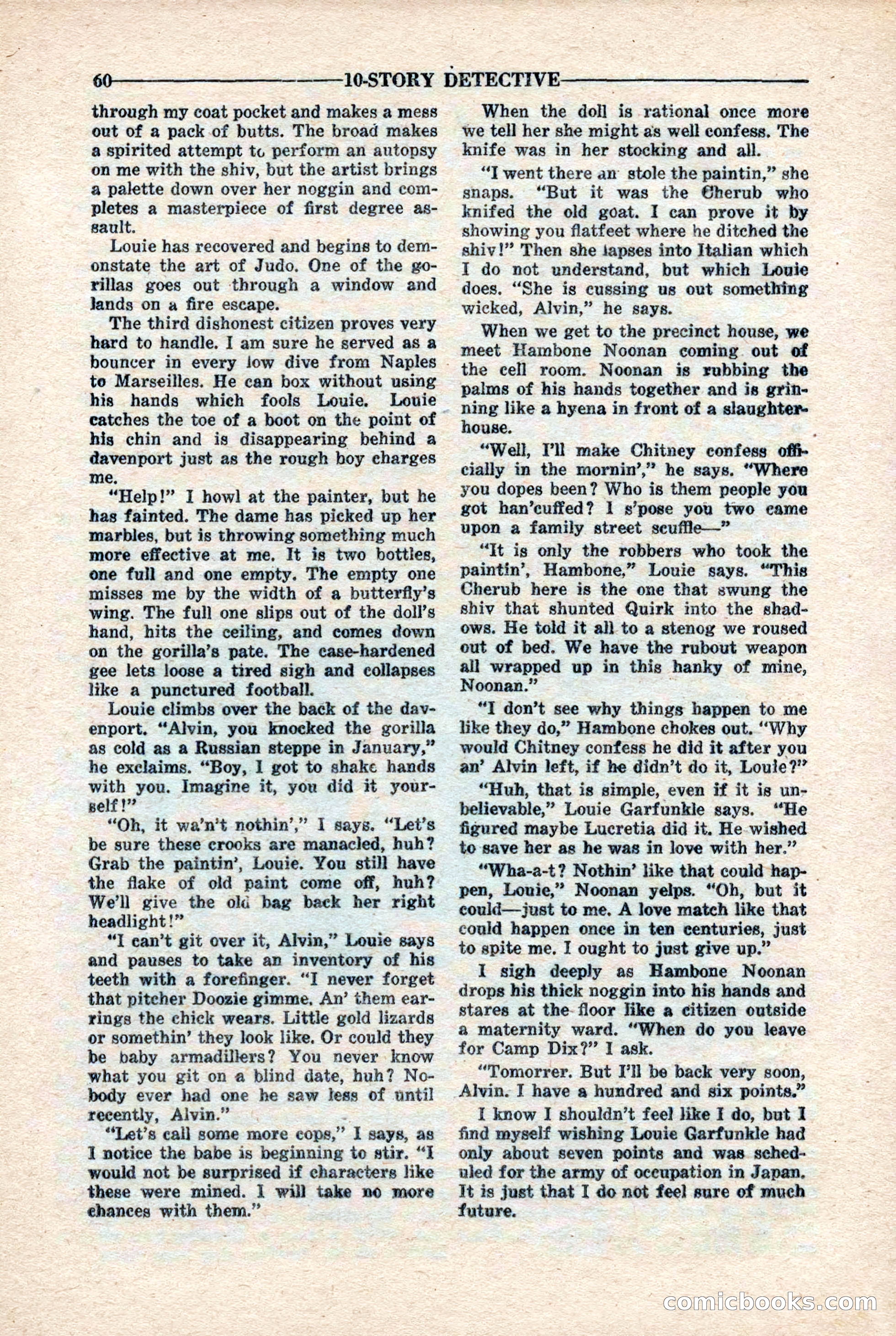 10-Story Detective Magazine, April 1946 — page 62: Pulp Fiction, 1946