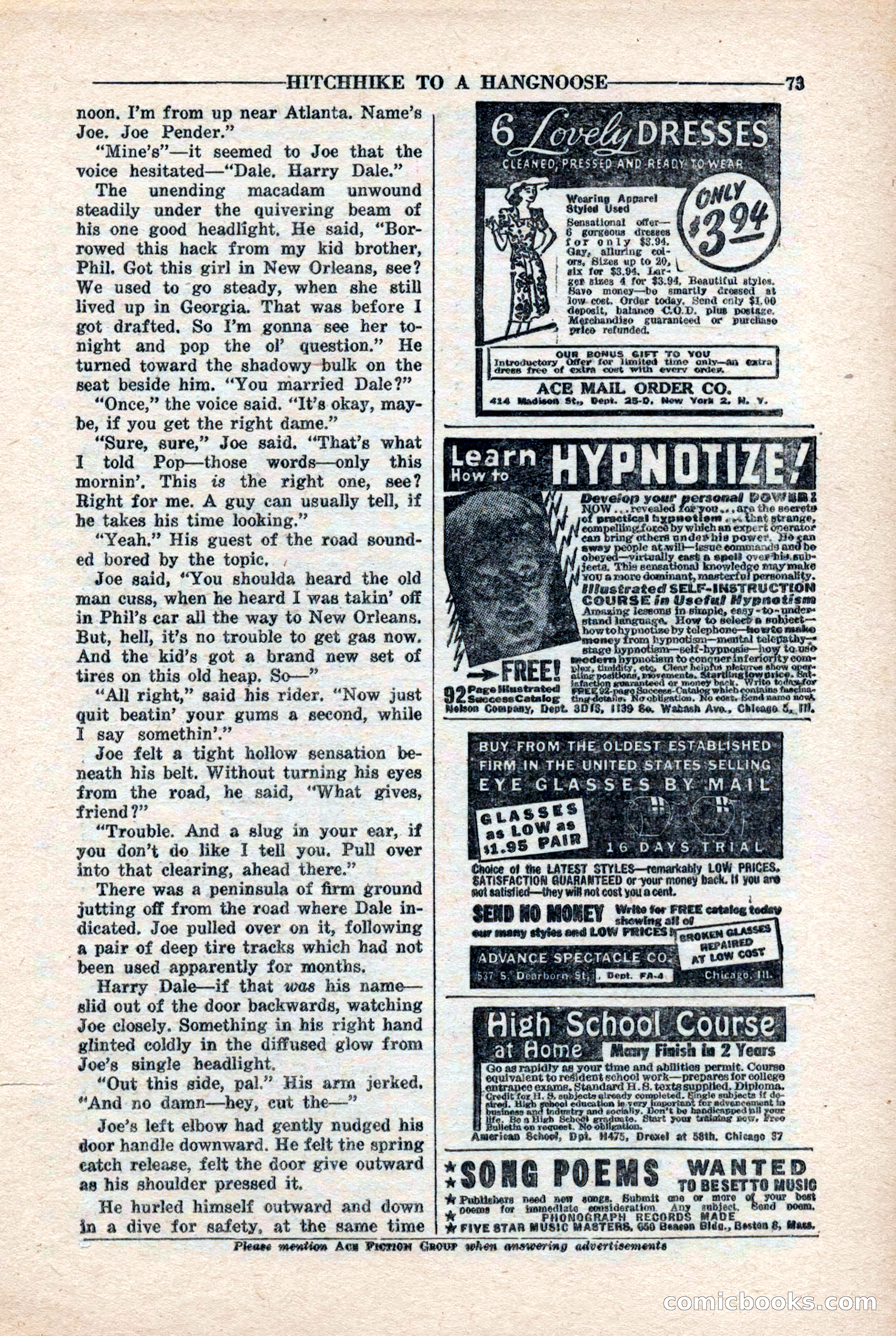 10-Story Detective Magazine, April 1946 — page 75: Pulp Fiction, 1946