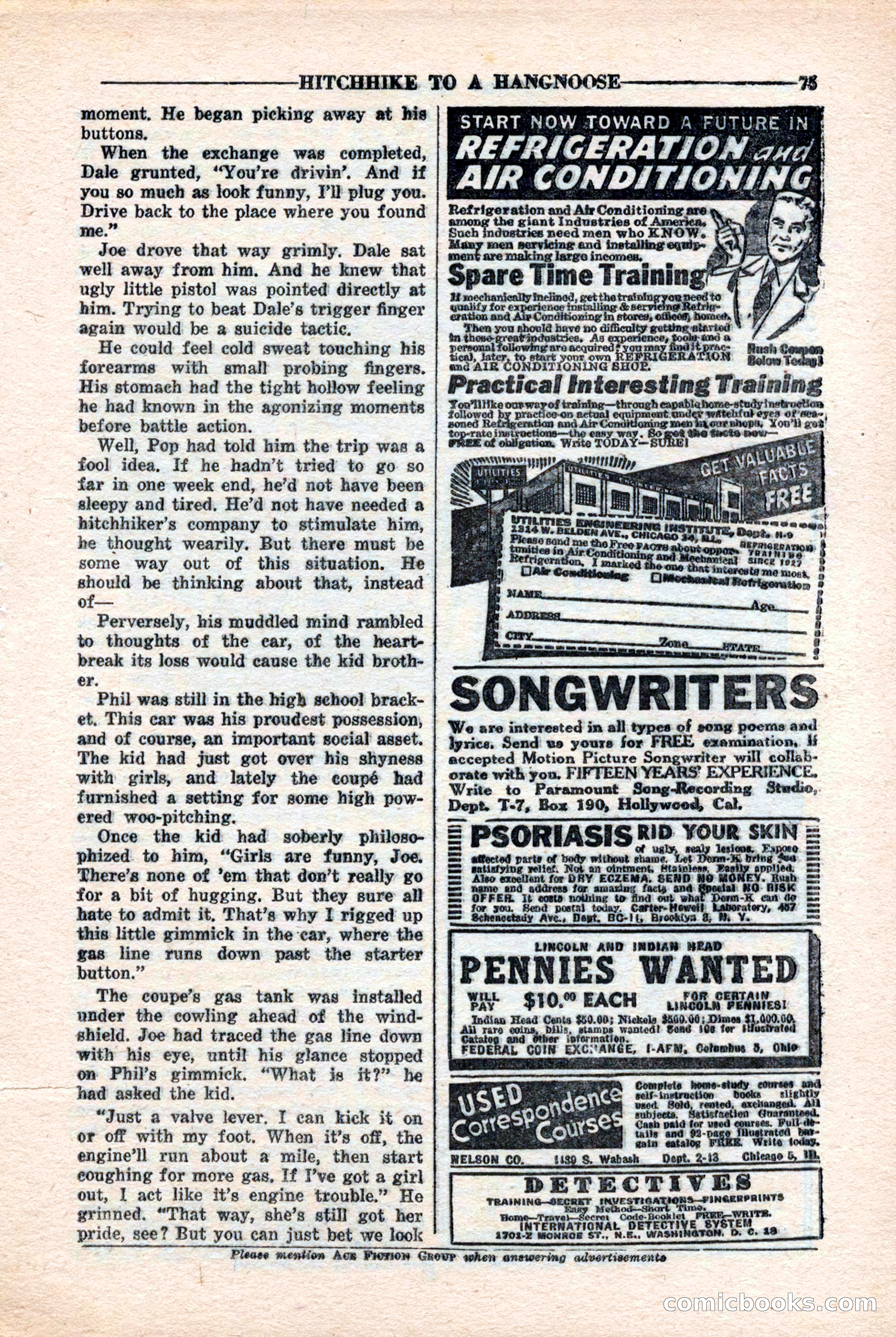 10-Story Detective Magazine, April 1946 — page 77: Pulp Fiction, 1946