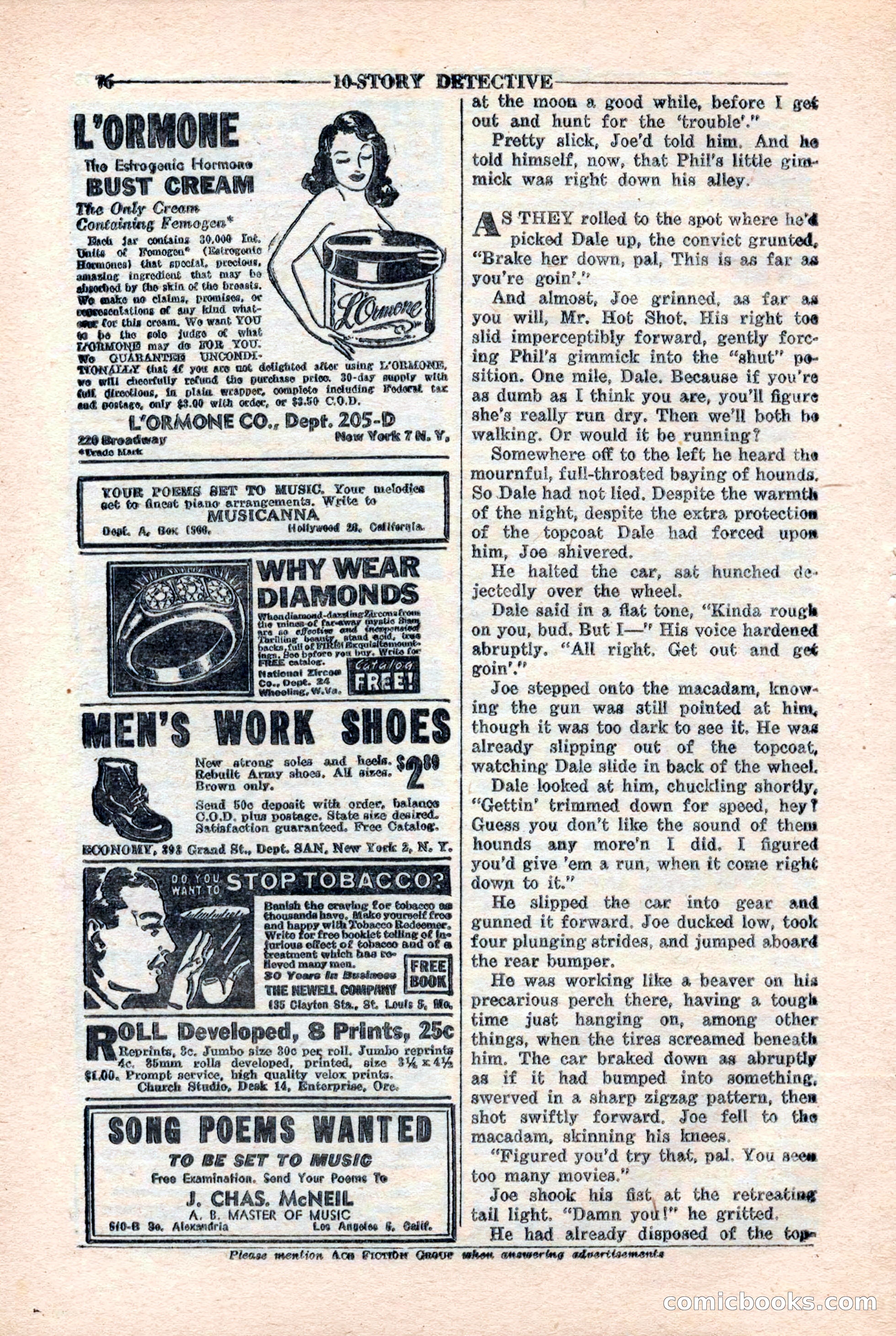 10-Story Detective Magazine, April 1946 — page 78: Pulp Fiction, 1946