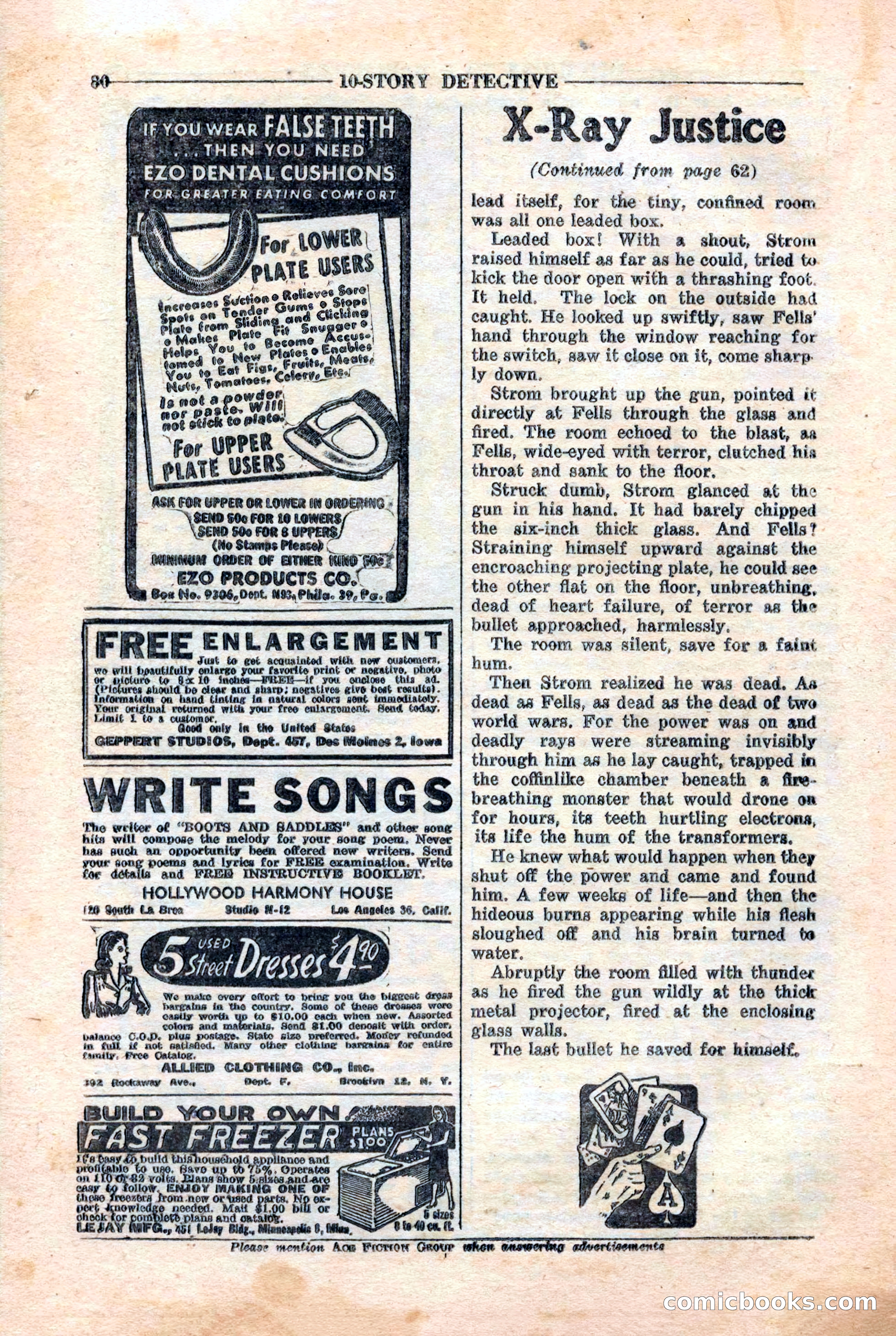 10-Story Detective Magazine, April 1946 — page 82: Pulp Fiction, 1946