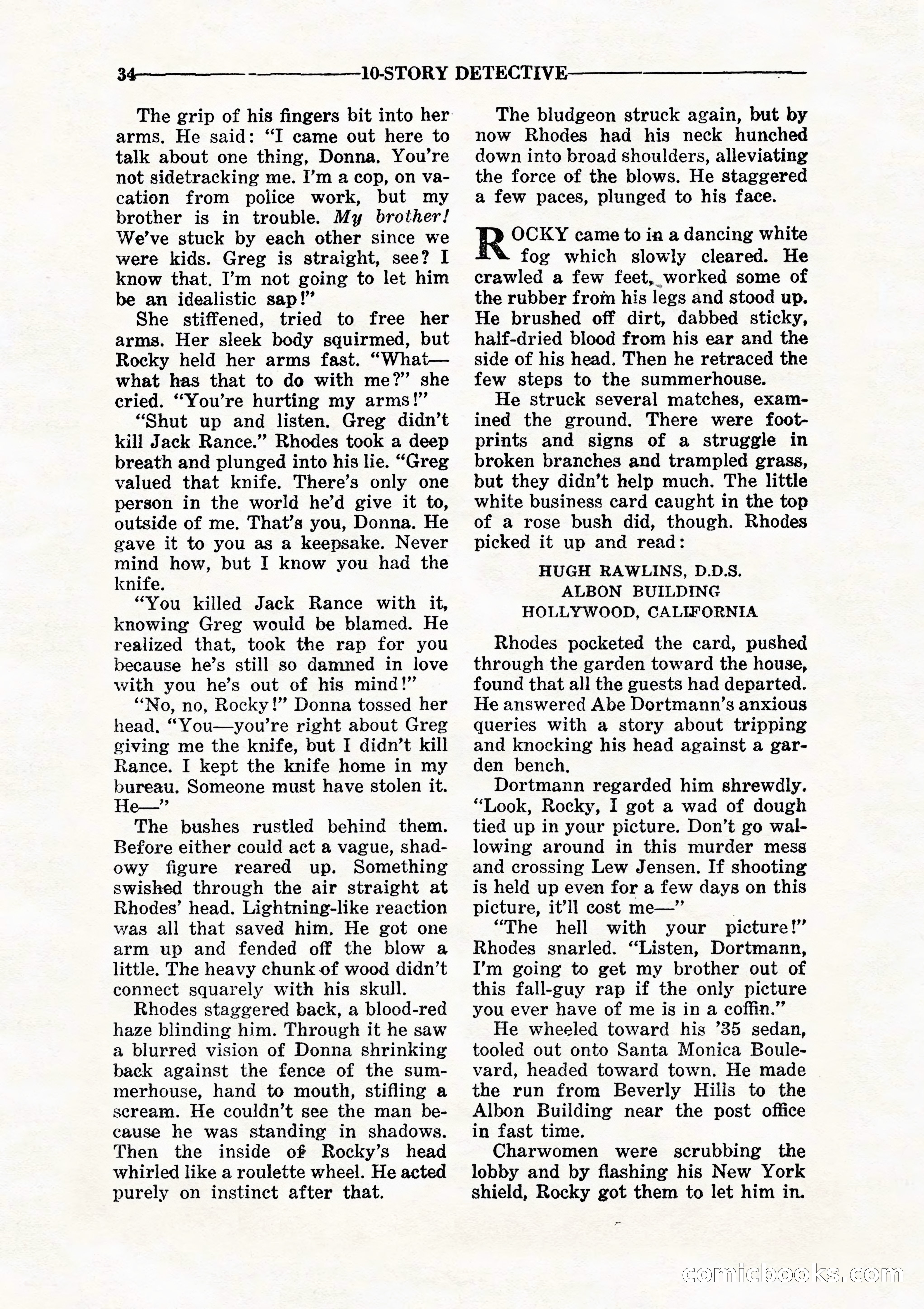 10 Story Detective, July 1942 — page 36: Pulp Fiction, 1942