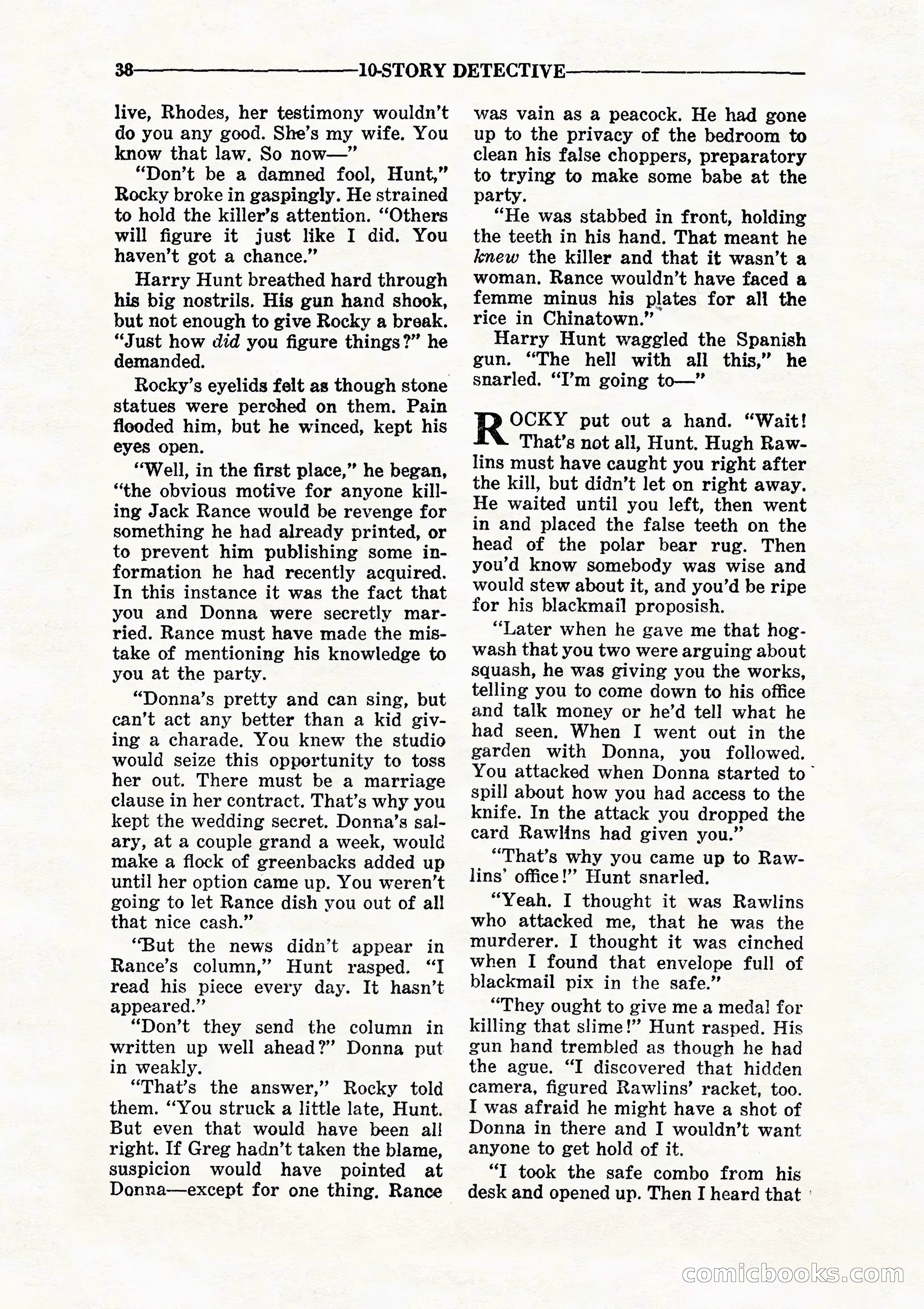 10 Story Detective, July 1942 — page 40: Pulp Fiction, 1942