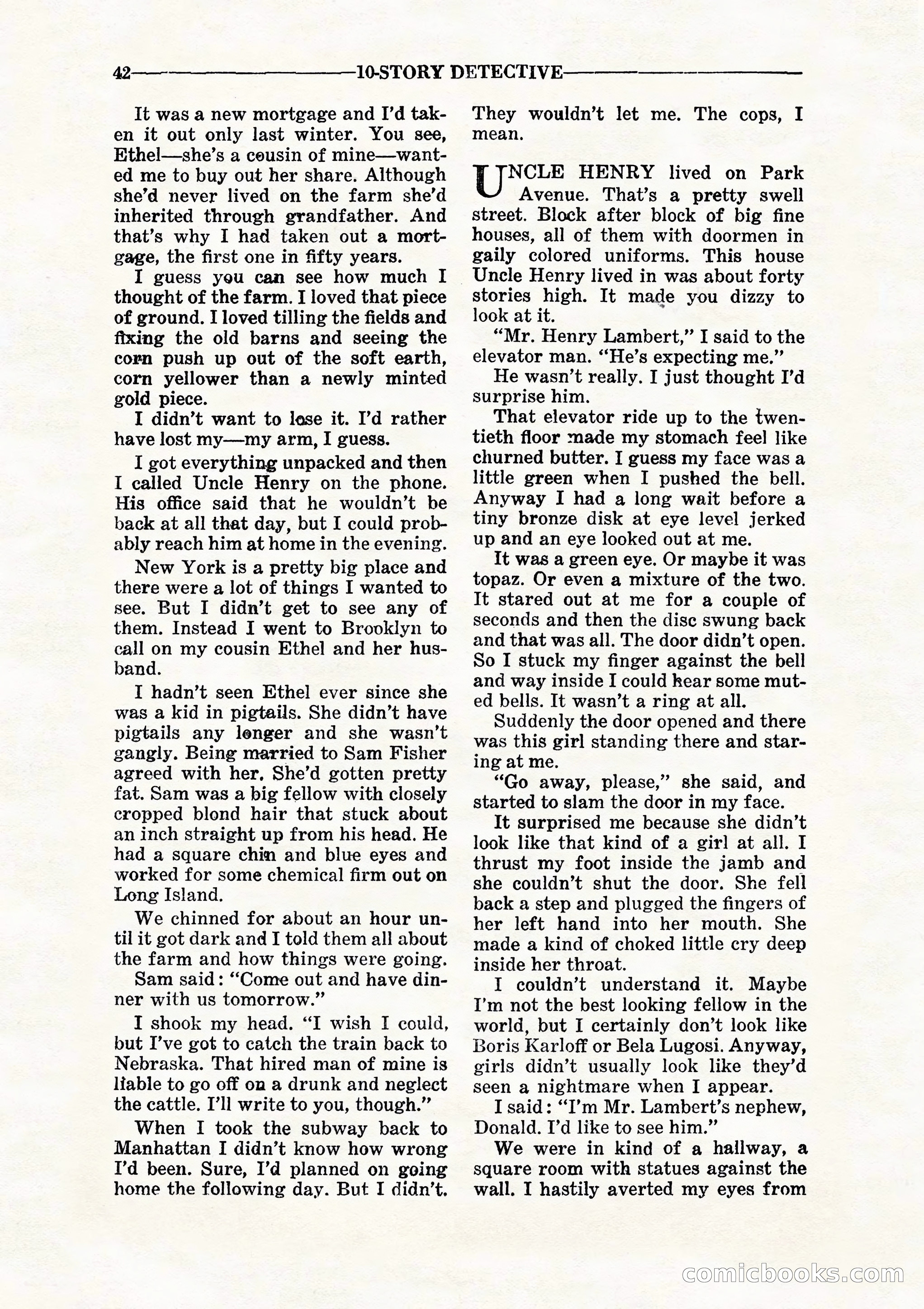 10 Story Detective, July 1942 — page 44: Pulp Fiction, 1942