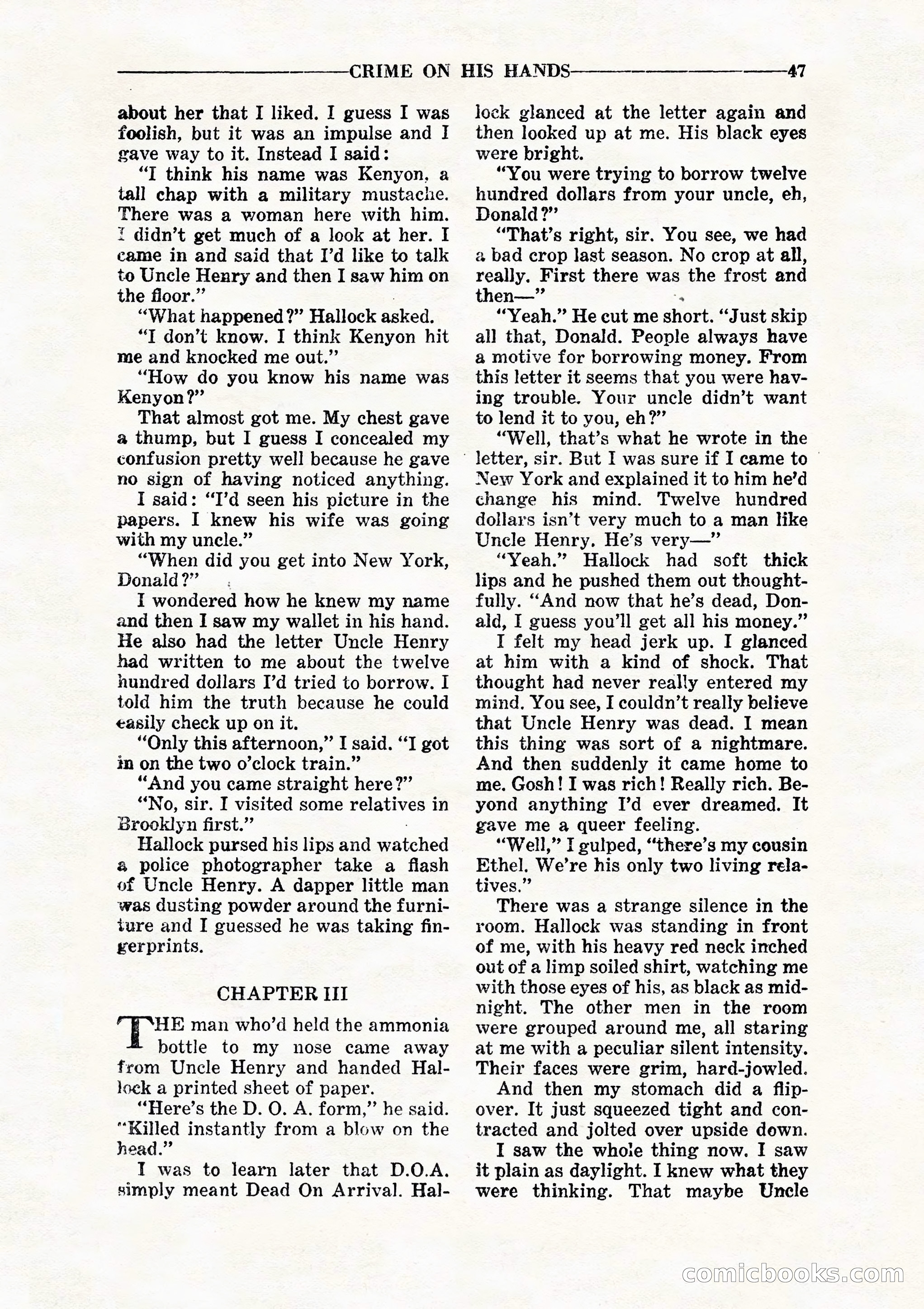 10 Story Detective, July 1942 — page 49: Pulp Fiction, 1942