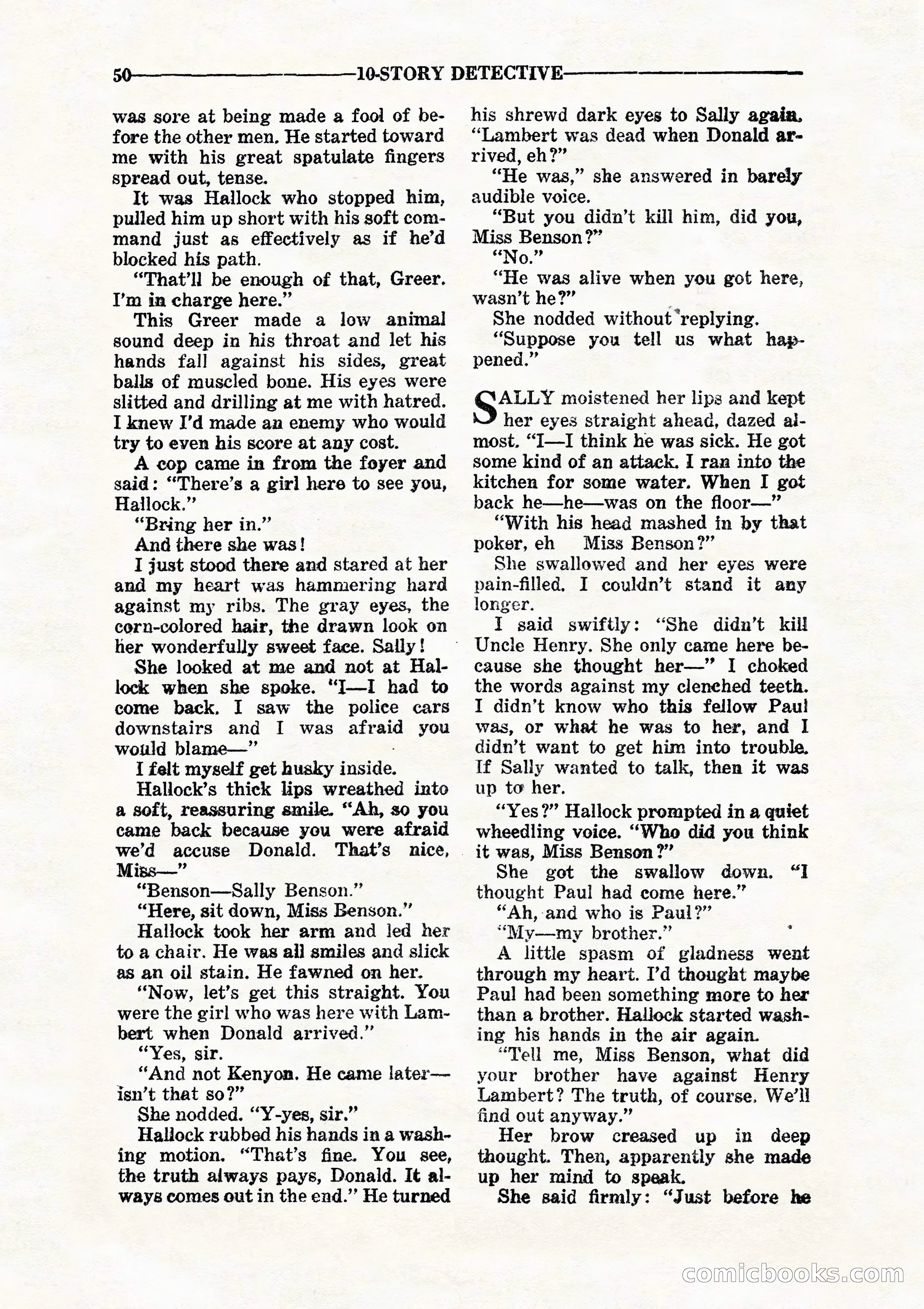 10 Story Detective, July 1942 — page 52: Pulp Fiction, 1942