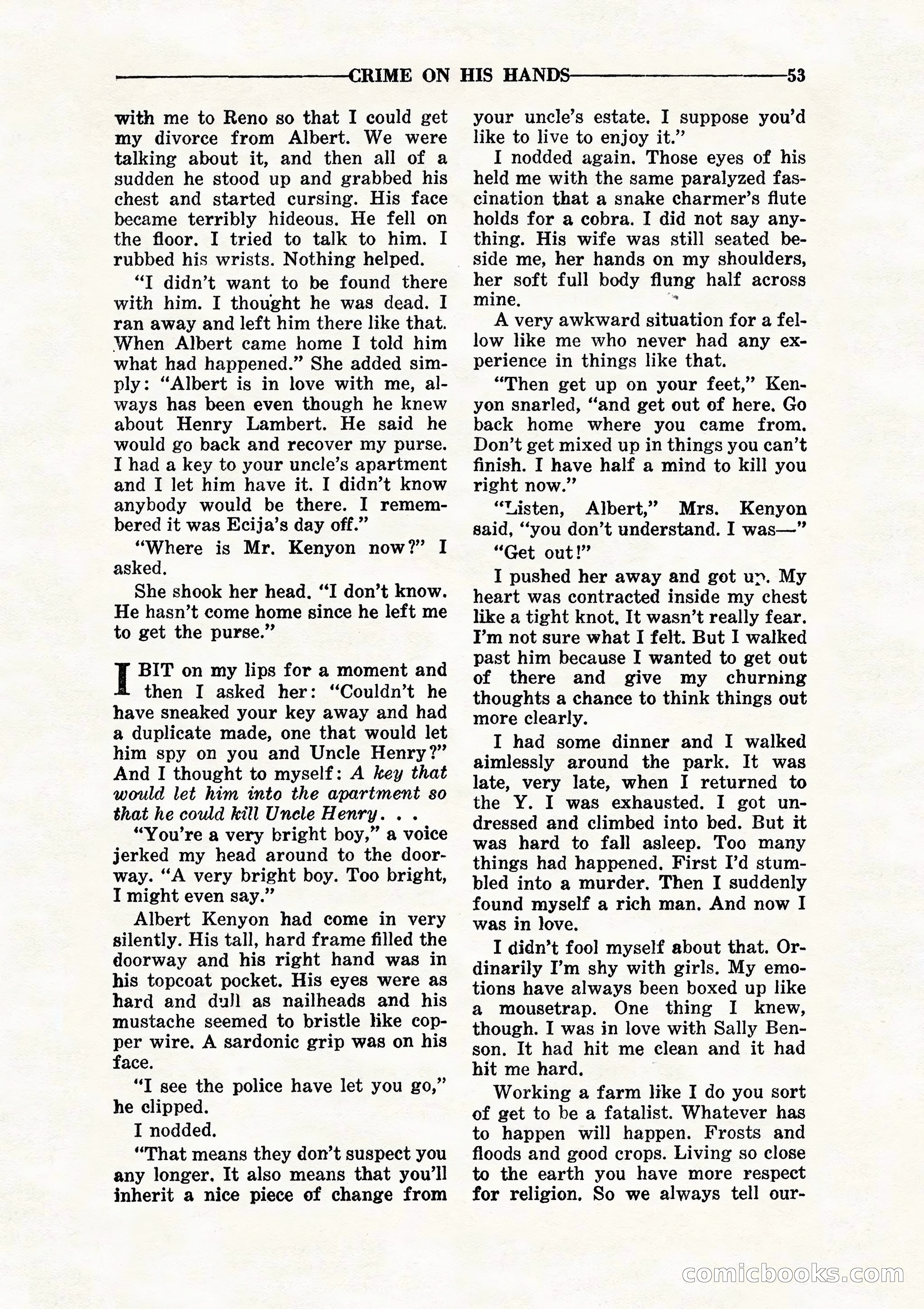 10 Story Detective, July 1942 — page 55: Pulp Fiction, 1942