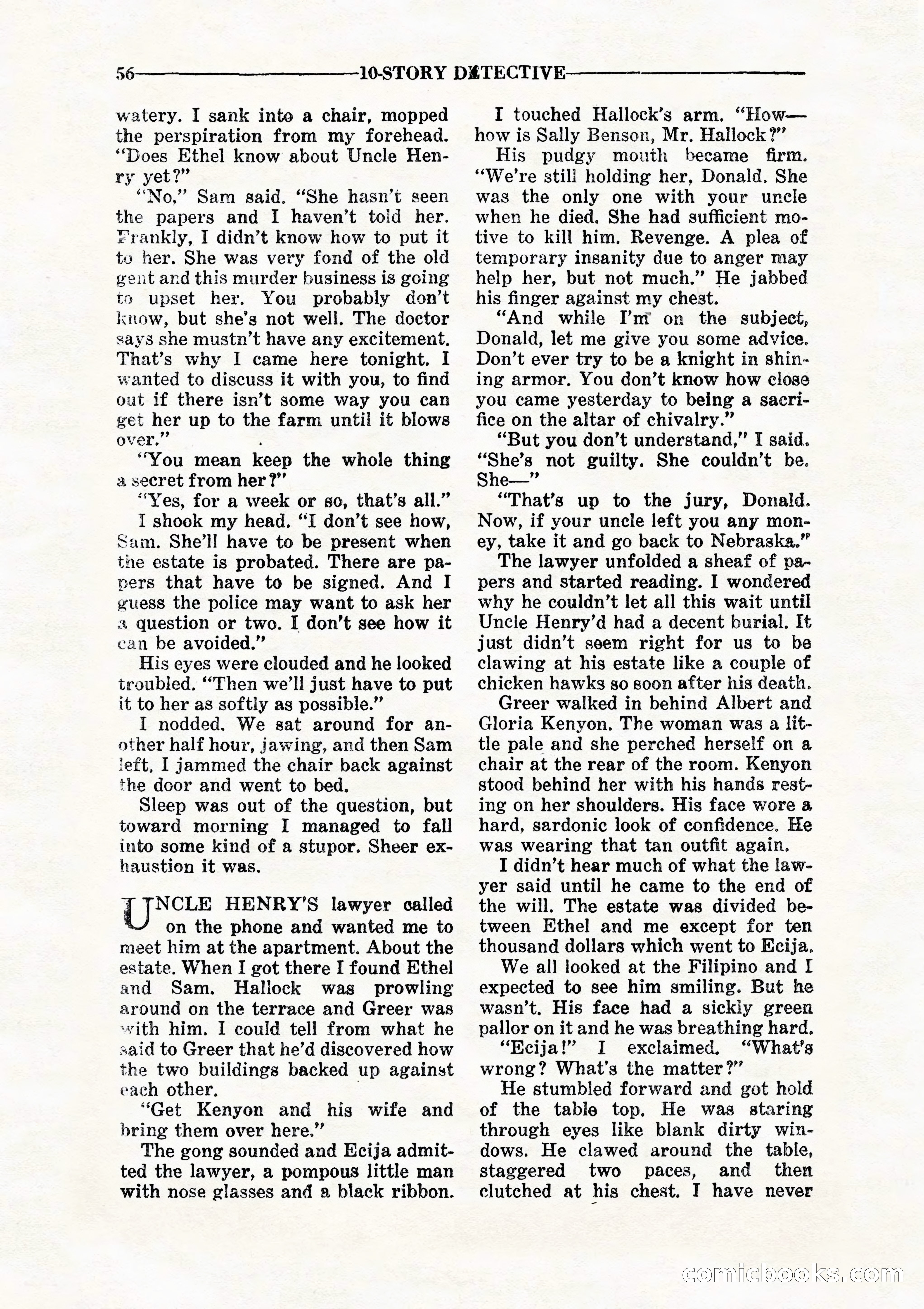 10 Story Detective, July 1942 — page 58: Pulp Fiction, 1942