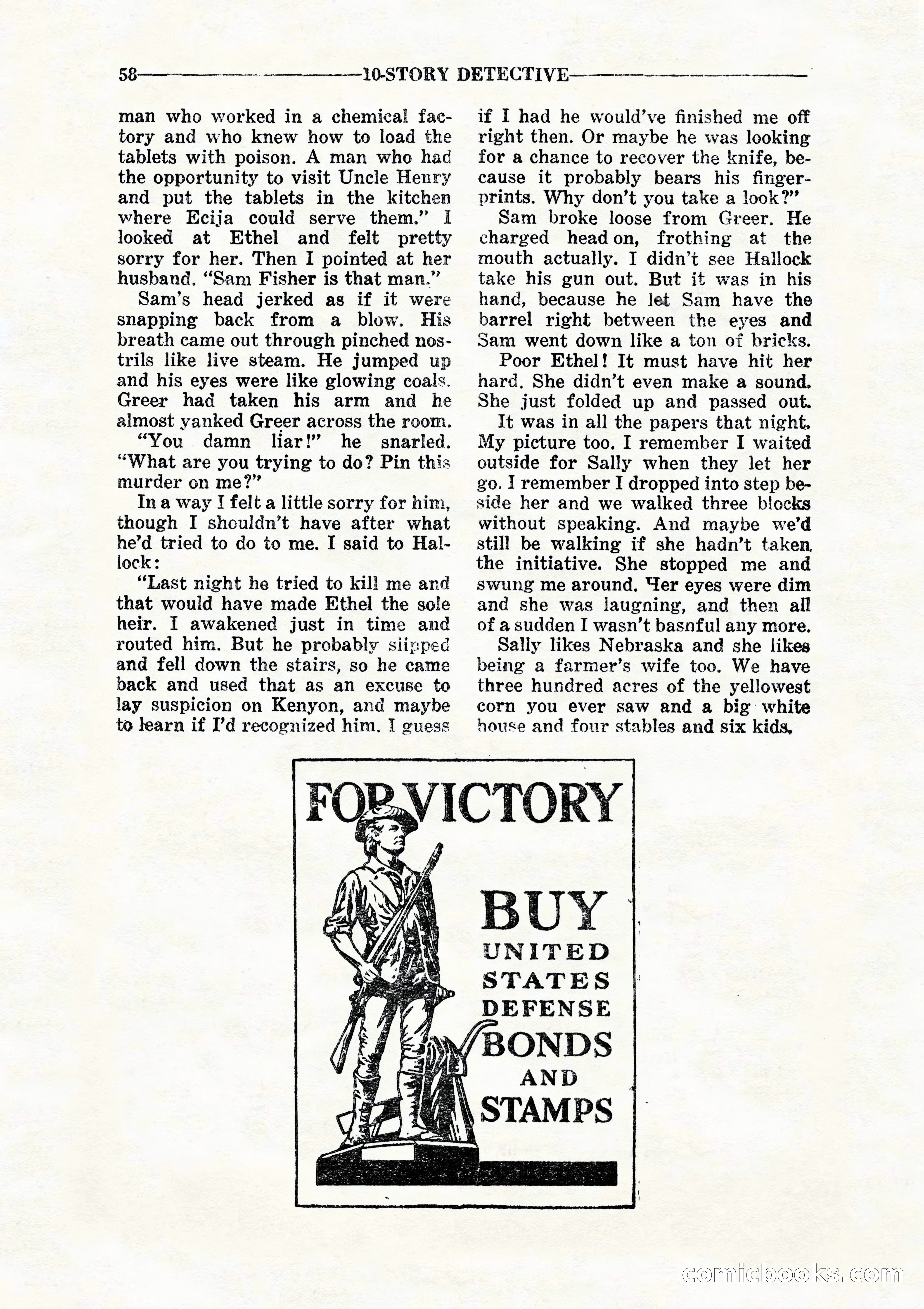 10 Story Detective, July 1942 — page 60: Pulp Fiction, 1942