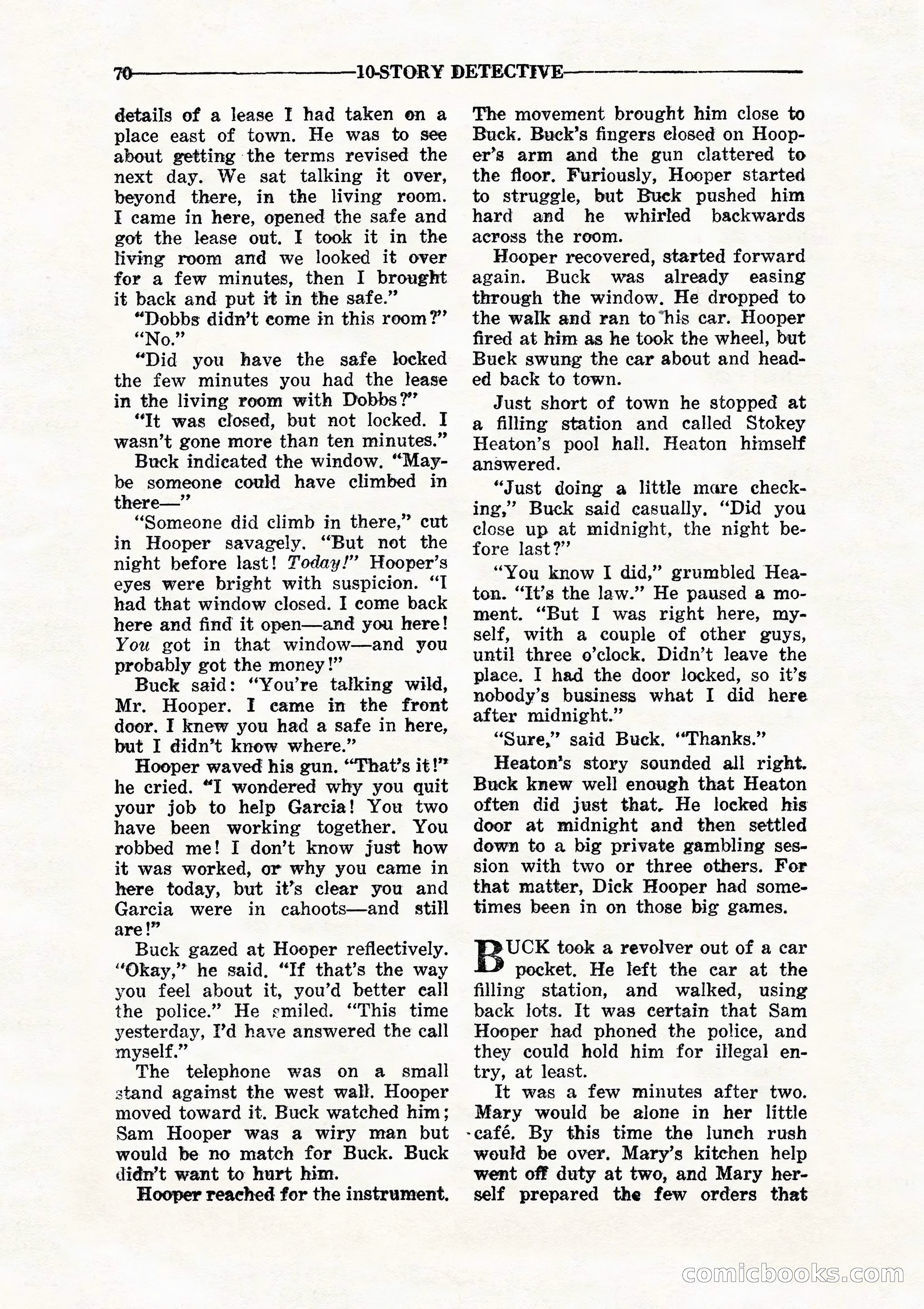 10 Story Detective, July 1942 — page 72: Pulp Fiction, 1942