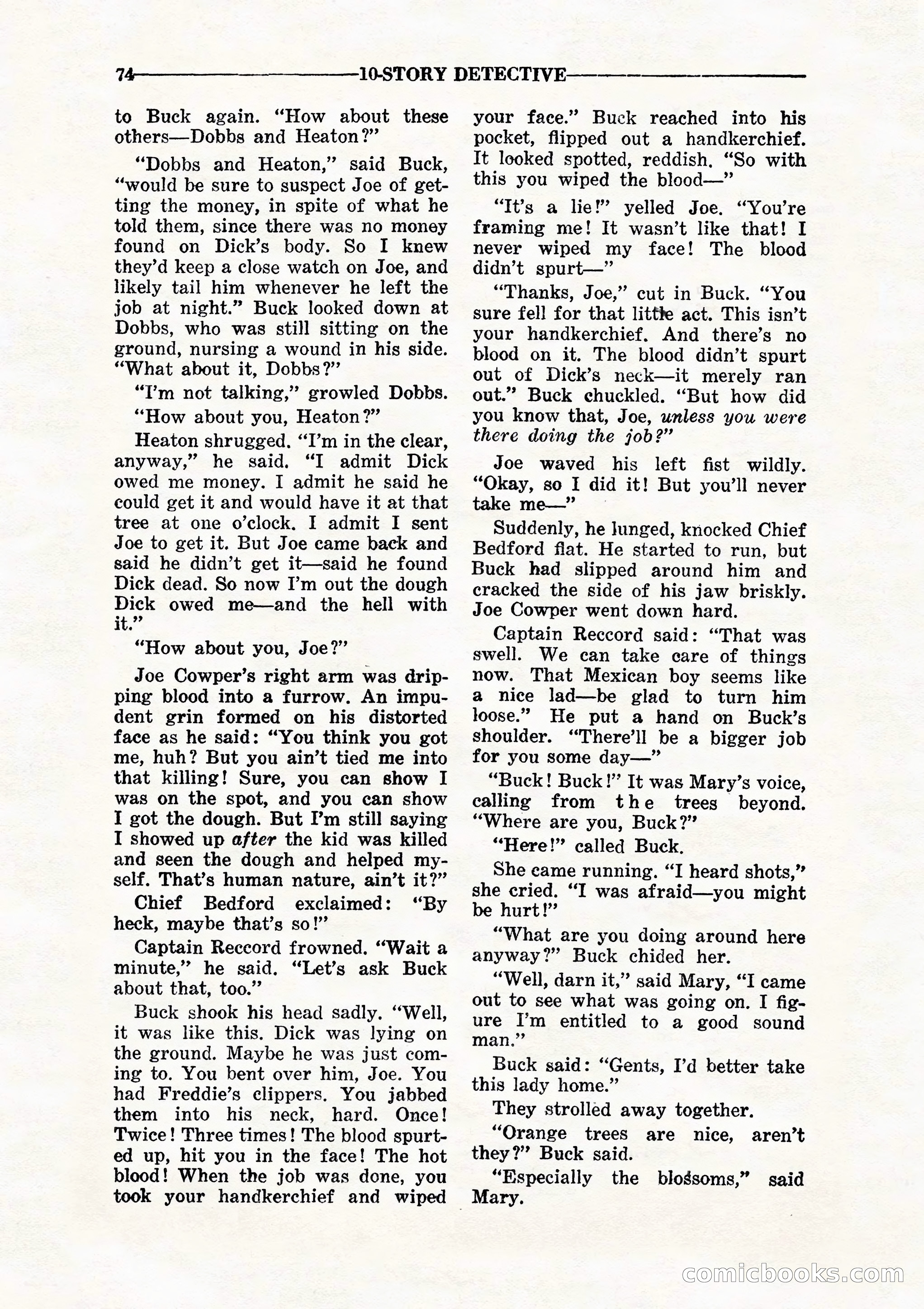 10 Story Detective, July 1942 — page 76: Pulp Fiction, 1942