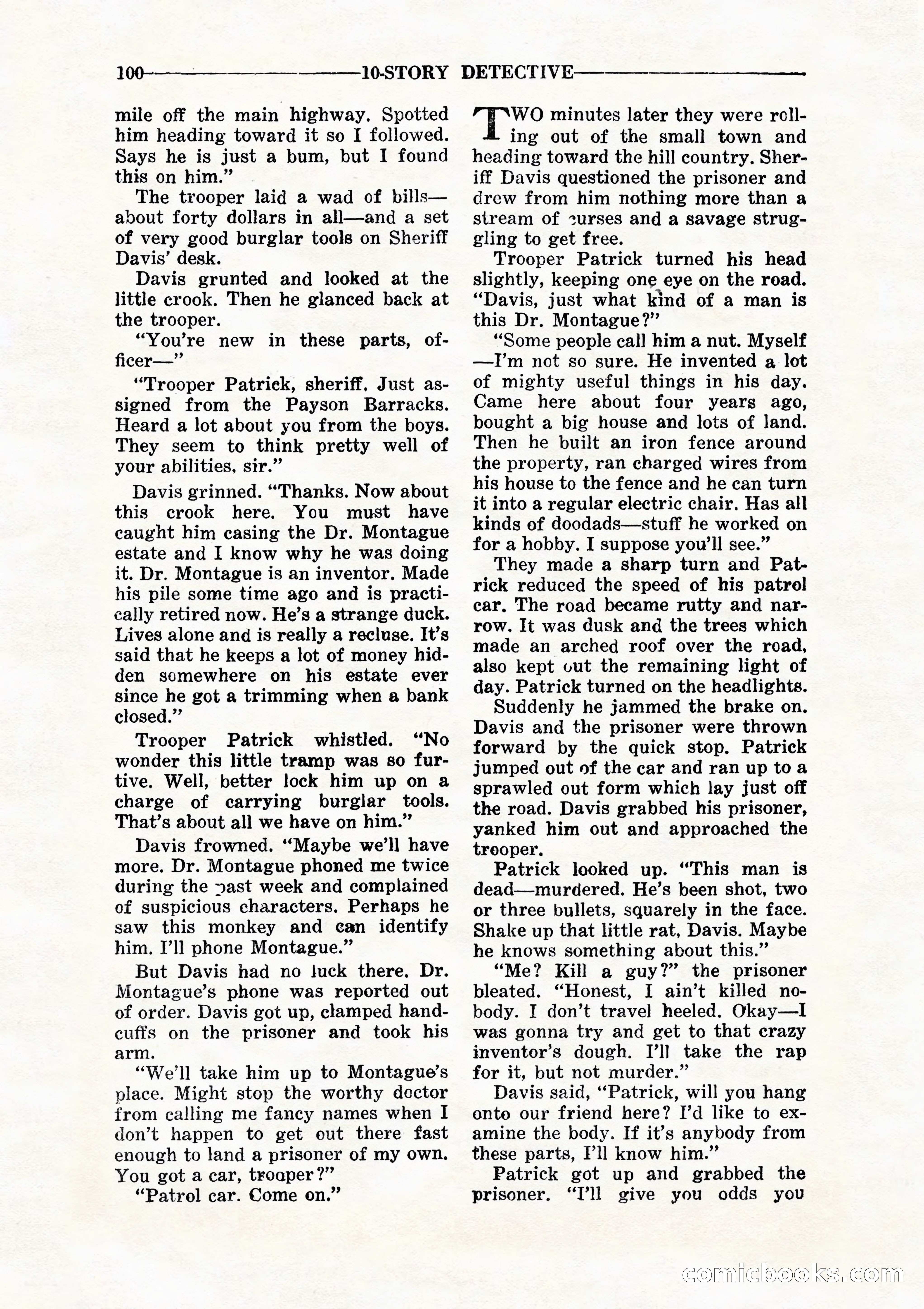 10 Story Detective, July 1942 — page 102: Pulp Fiction, 1942
