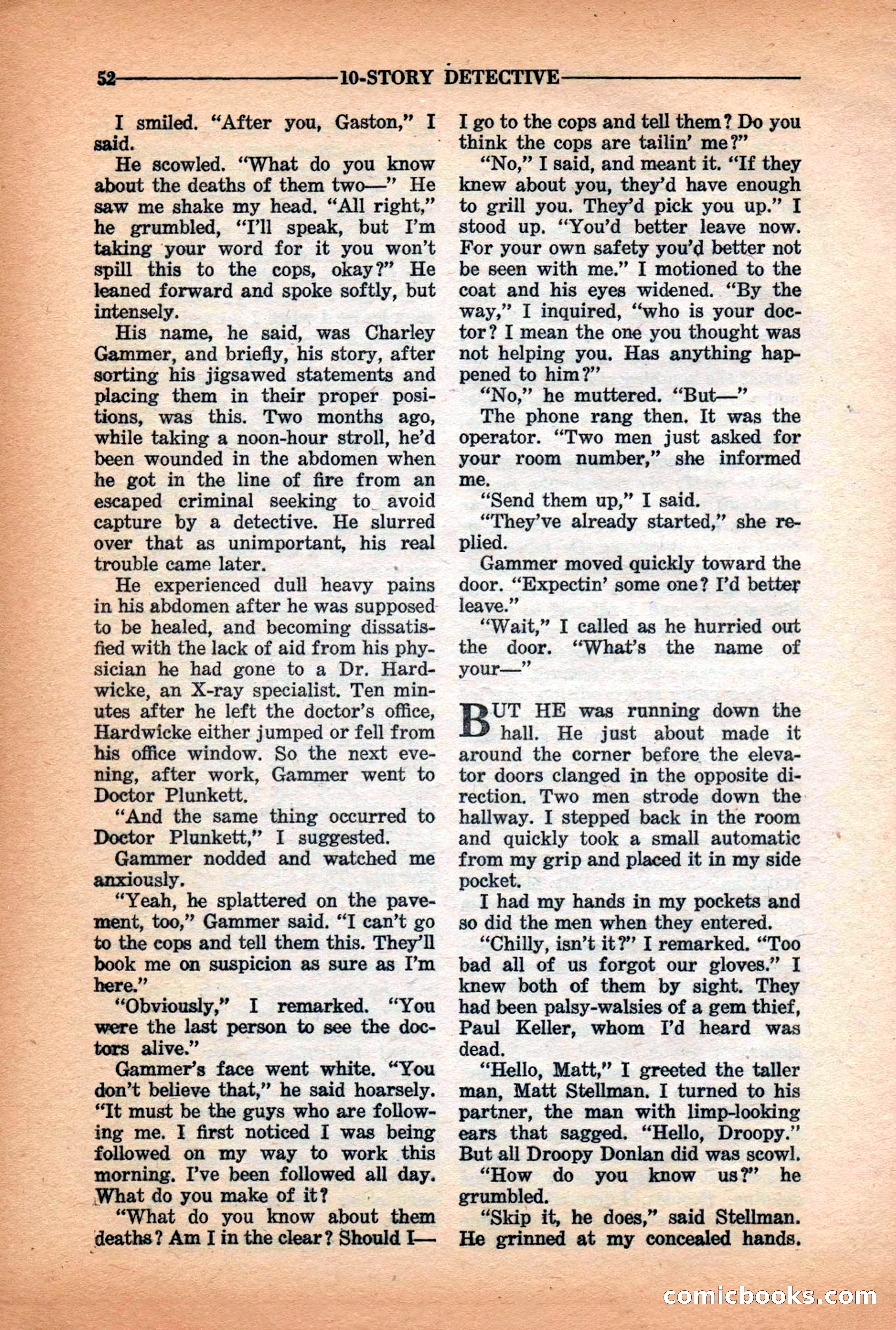 10-Story Detective Magazine Cover — page 54: Pulp Fiction, 1938