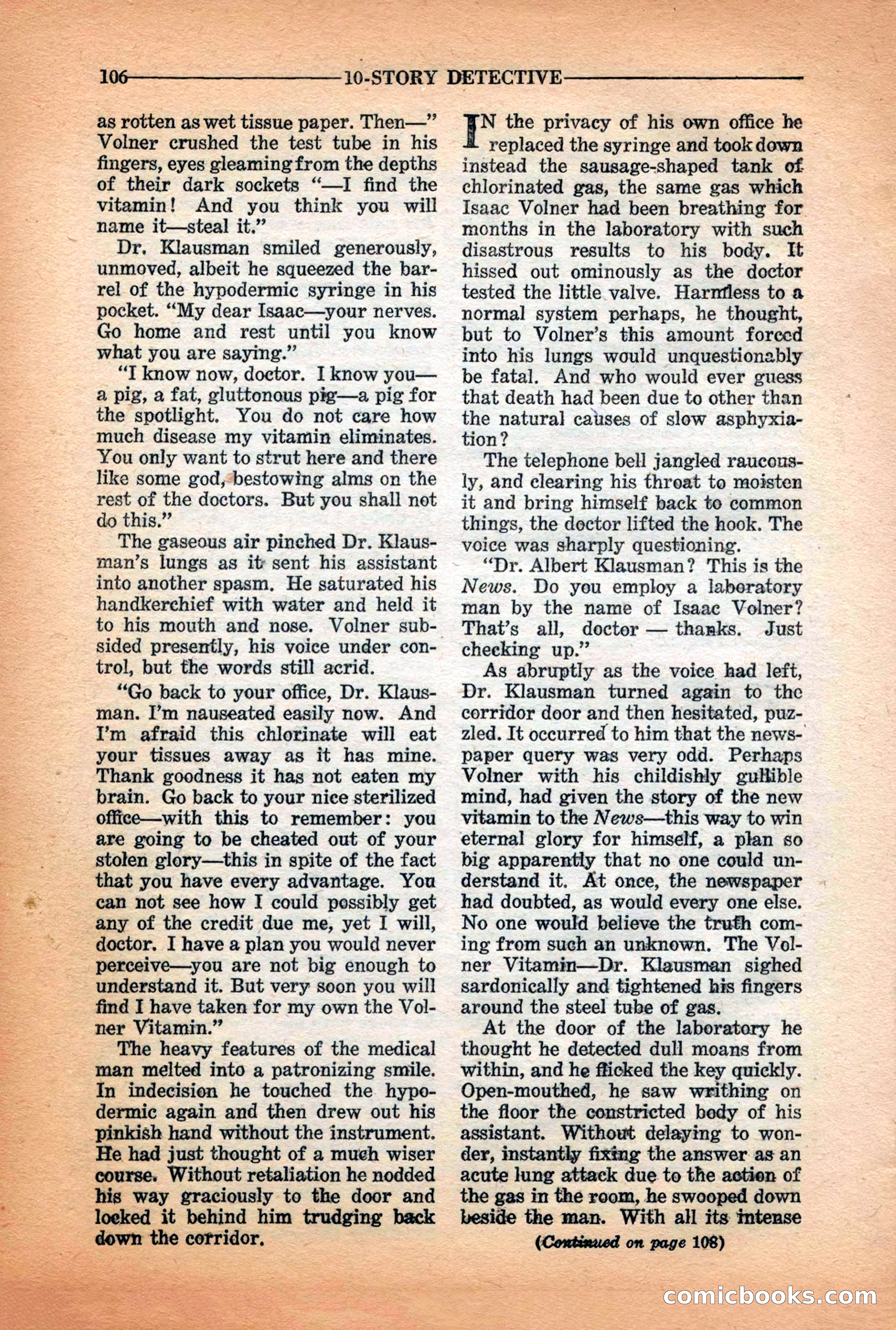 10-Story Detective Magazine Cover — page 108: Pulp Fiction, 1938