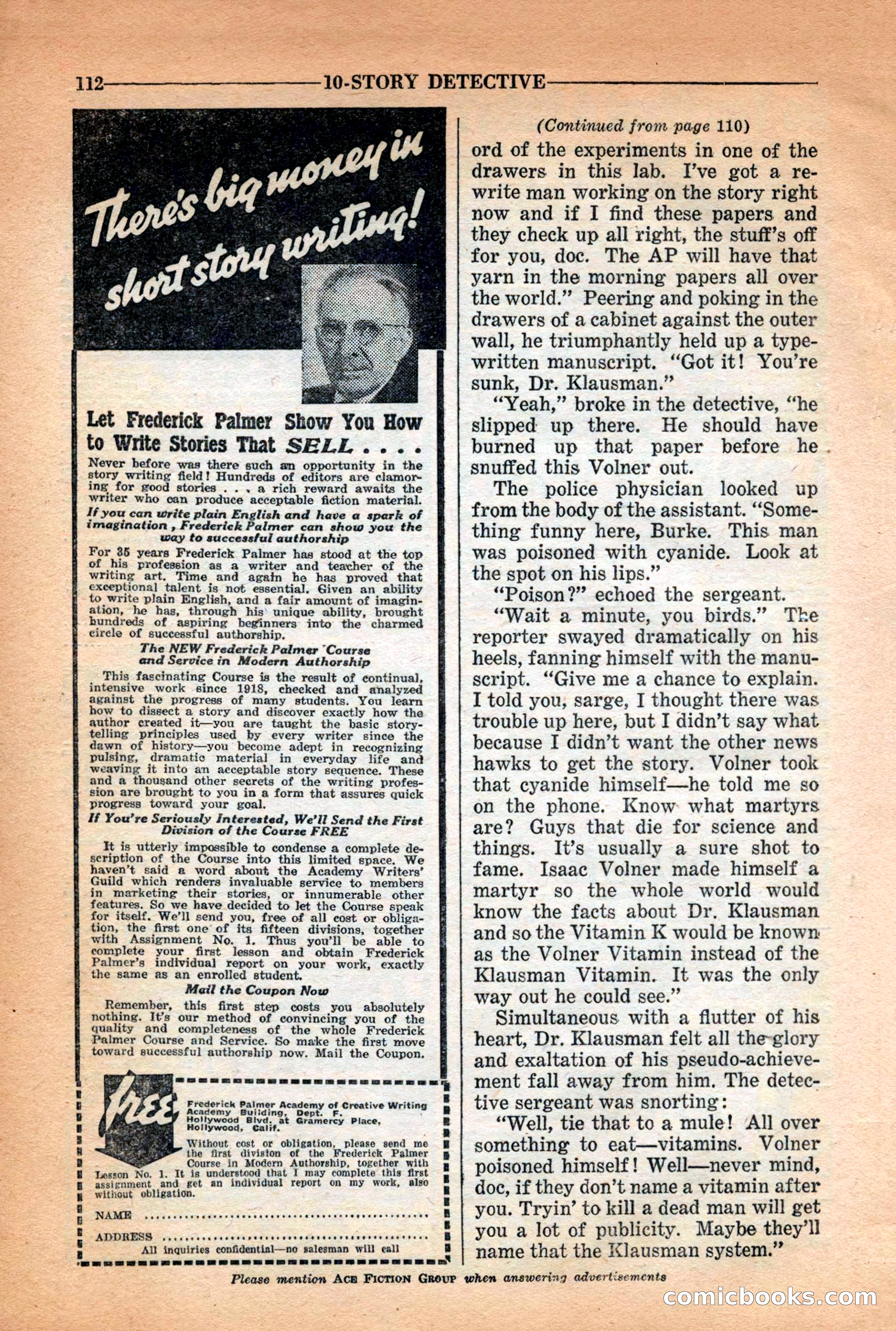 10-Story Detective Magazine Cover — page 114: Pulp Fiction, 1938