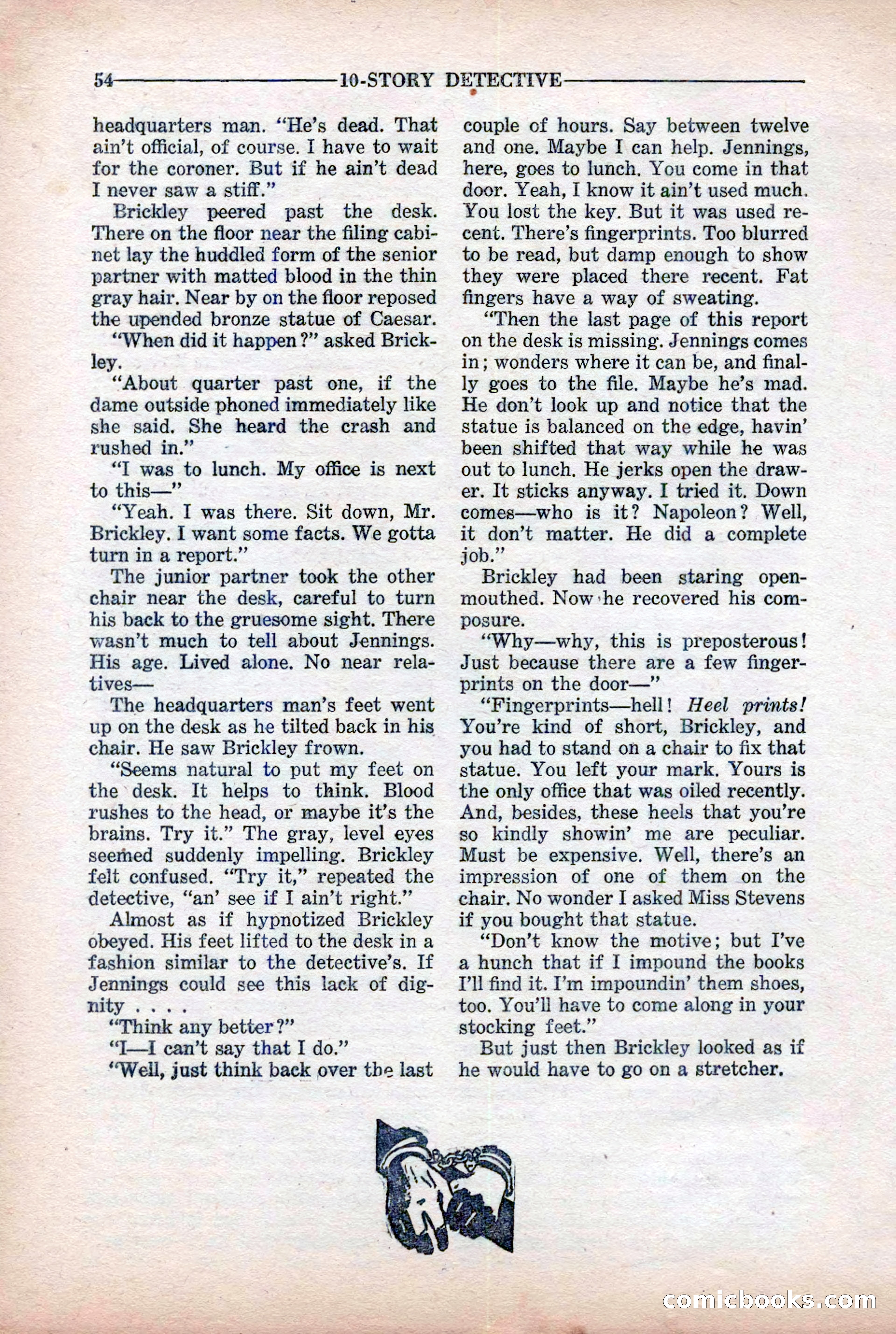 10-Story Detective Magazine Cover — page 56: Pulp Fiction, 1939