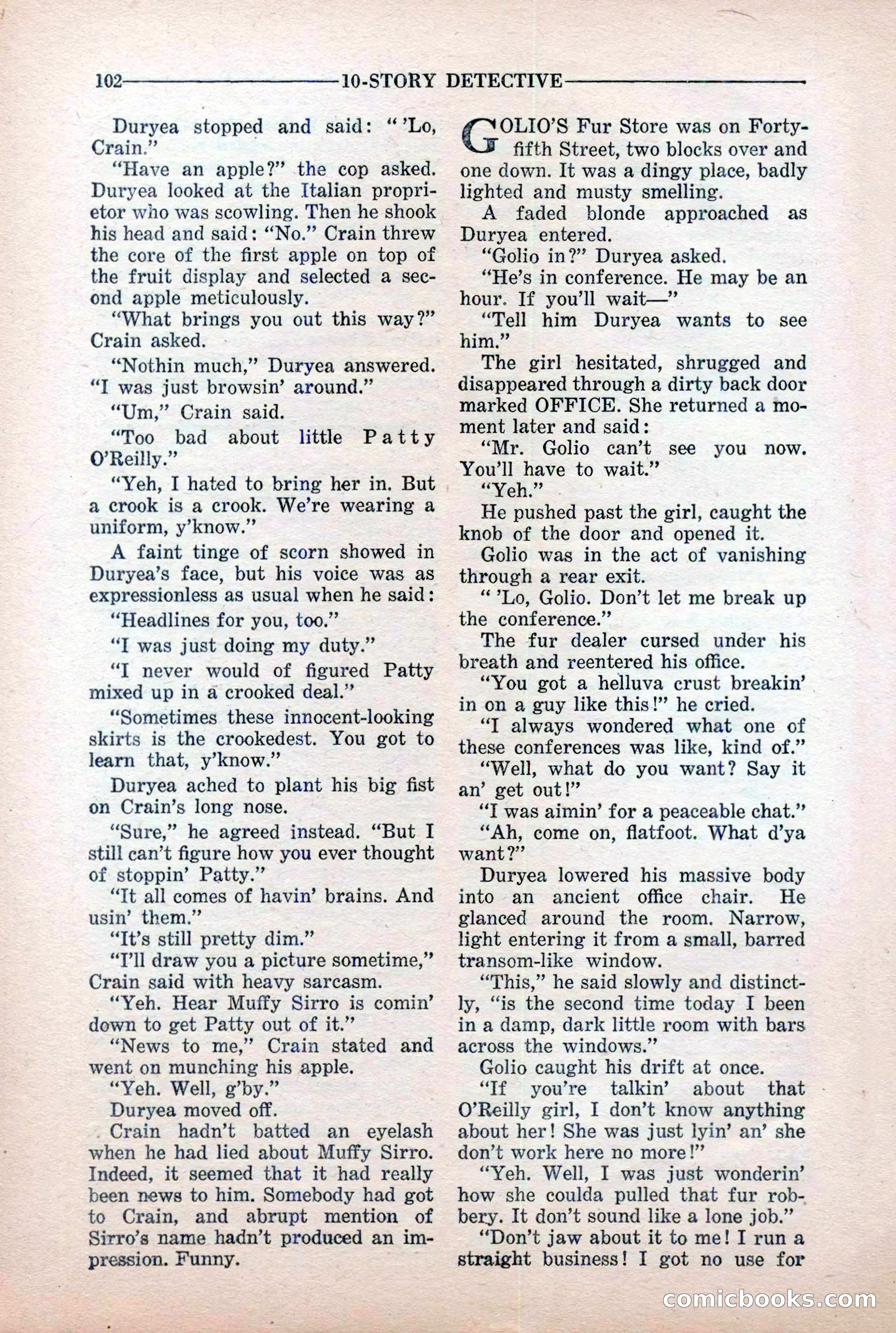 10-Story Detective Magazine Cover — page 104: Pulp Fiction, 1939