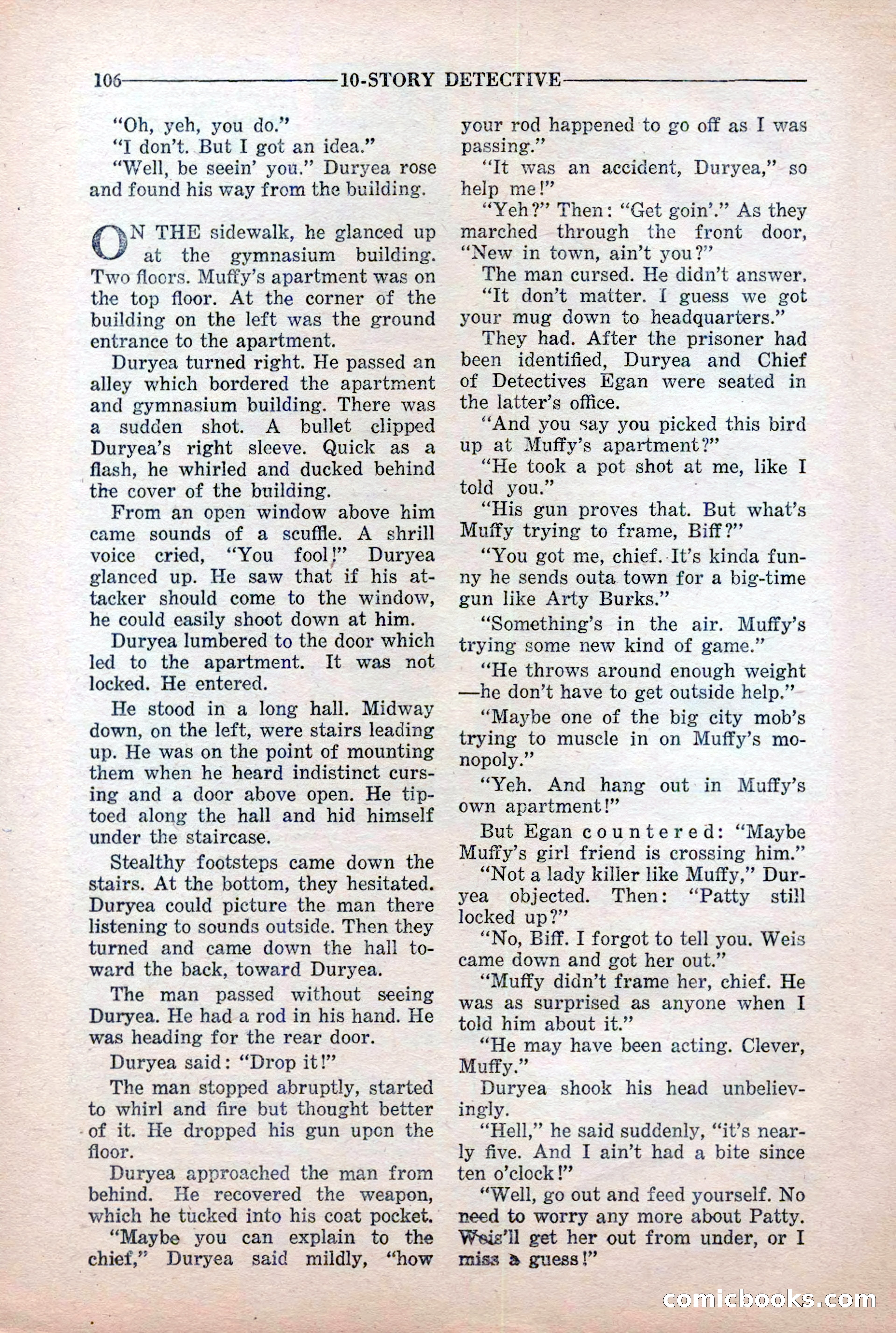 10-Story Detective Magazine Cover — page 108: Pulp Fiction, 1939