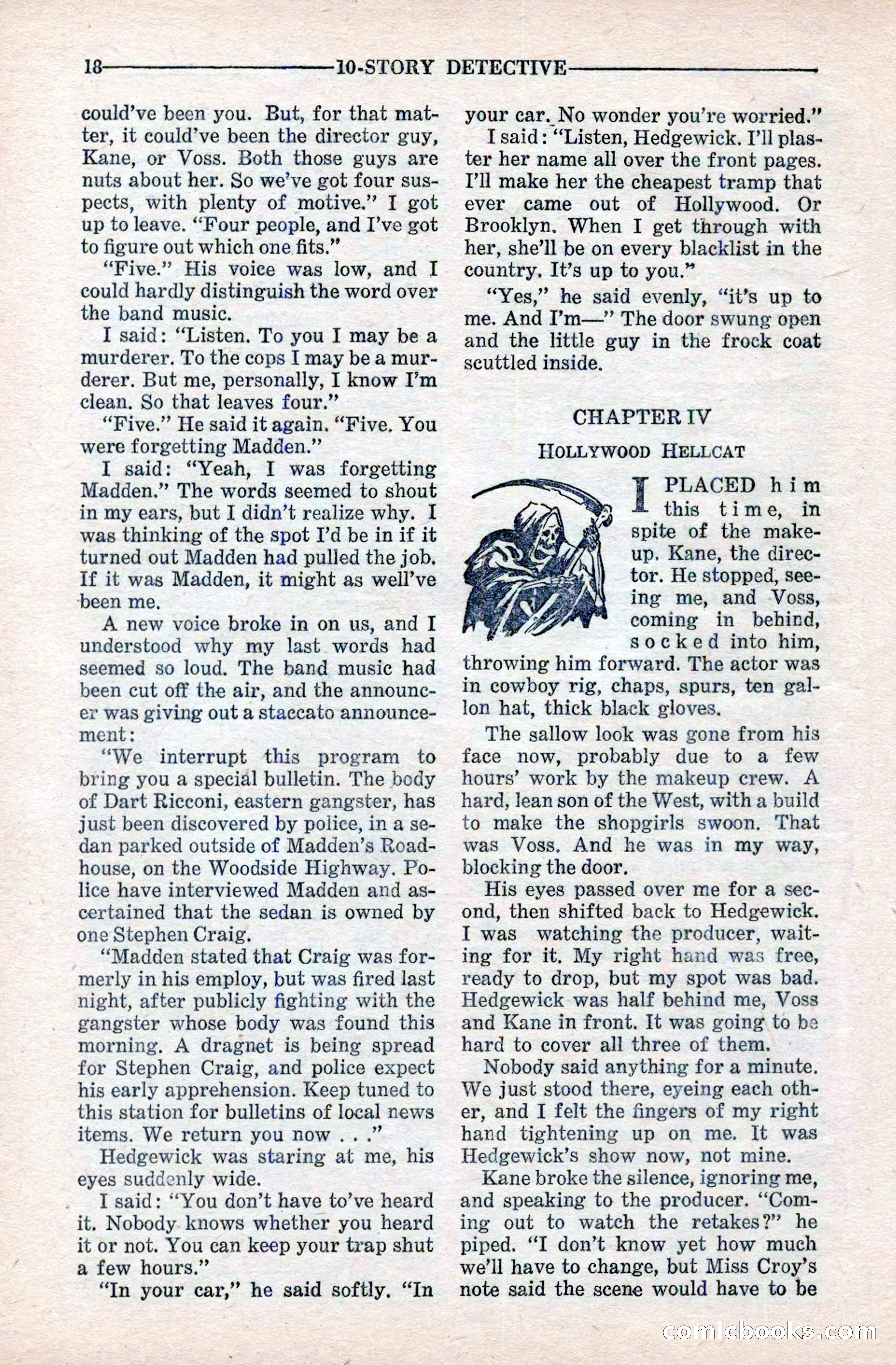 10-Story Detective Magazine Cover — page 20: Pulp Fiction, 1939