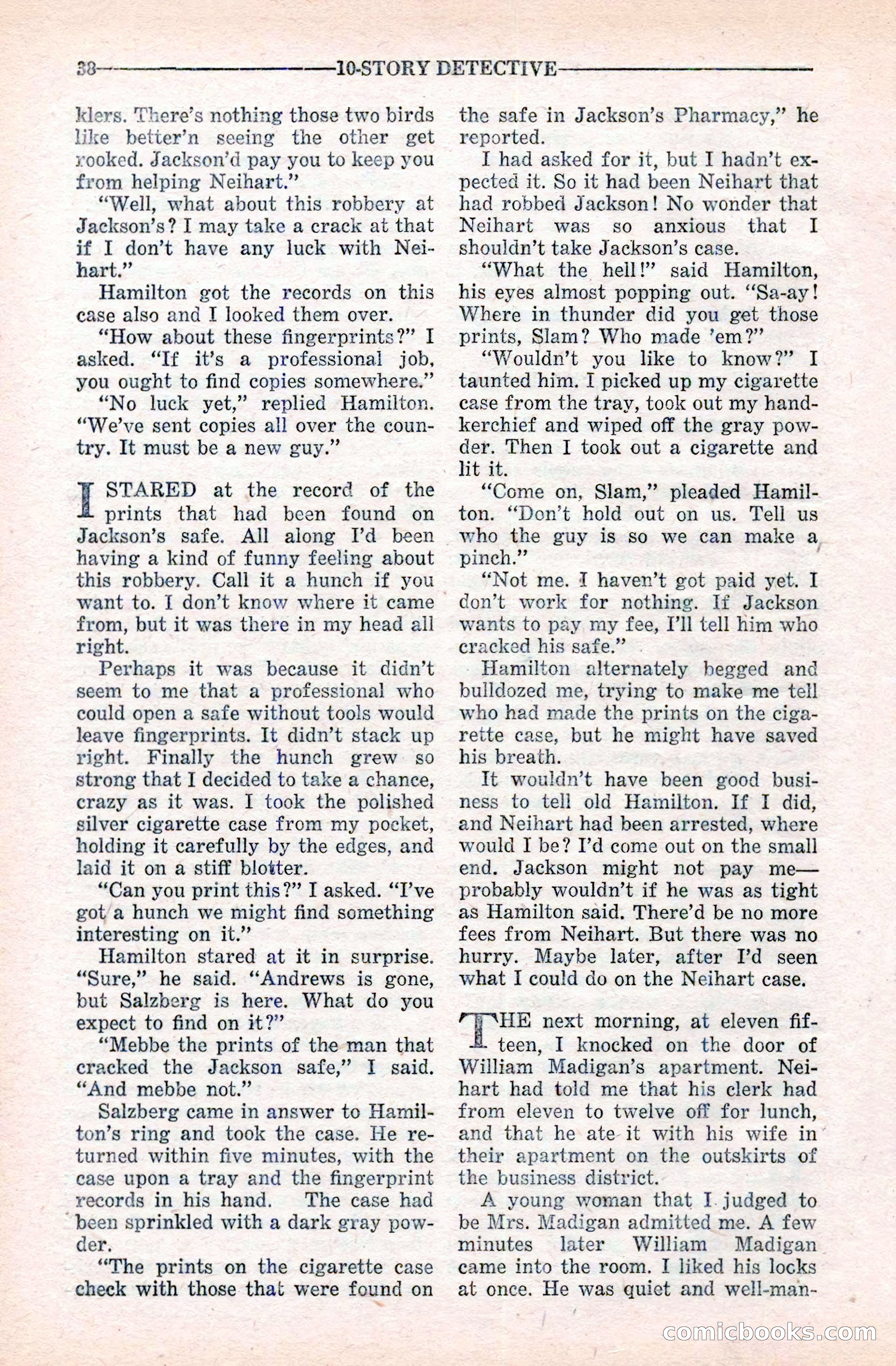 10-Story Detective Magazine Cover — page 40: Pulp Fiction, 1939